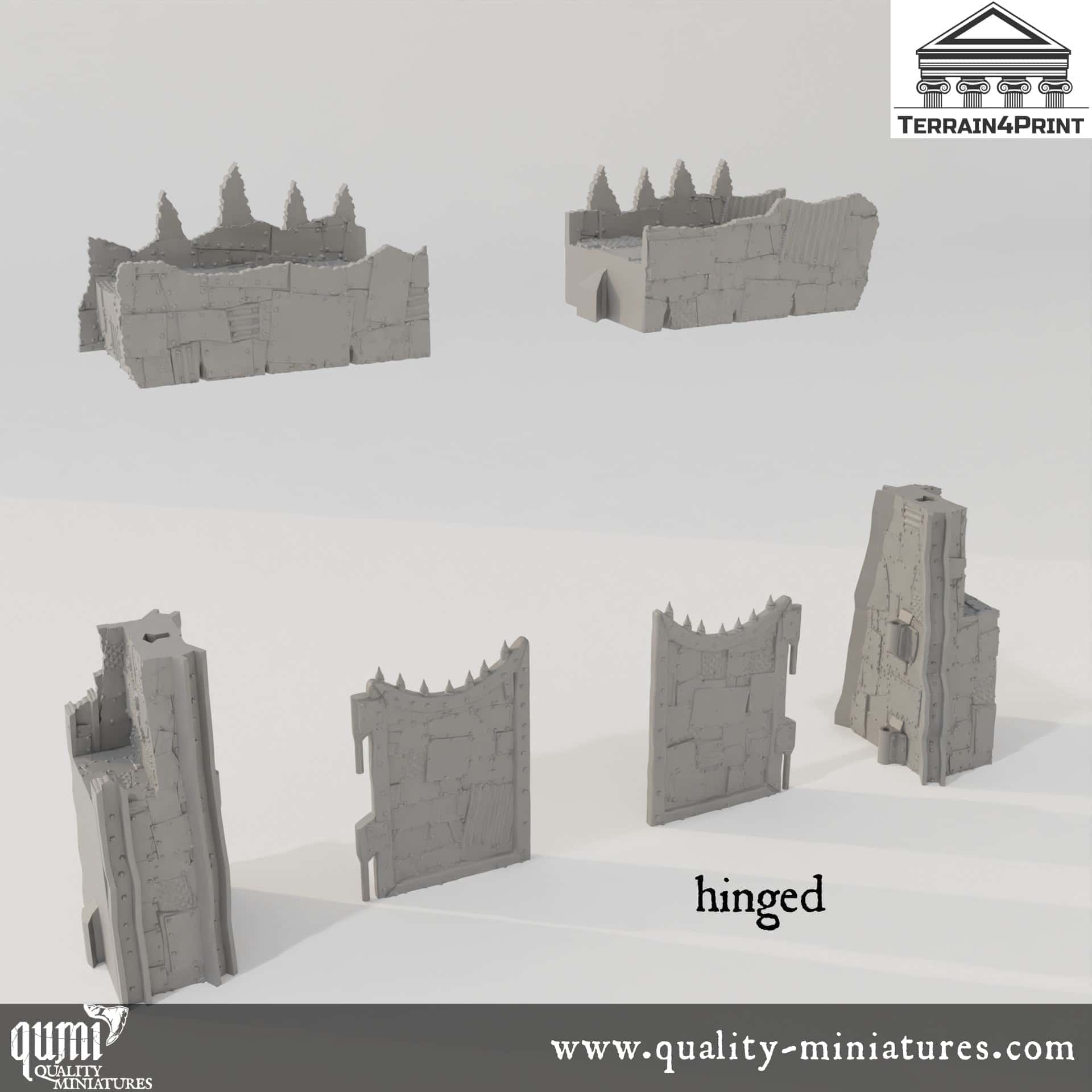 Gates - Rivet City - Resin Print - Tabletop RPG Terrain - Terrain4Print - Qumi Quality Miniatures - Qumi Wargaming Mini Model Figure