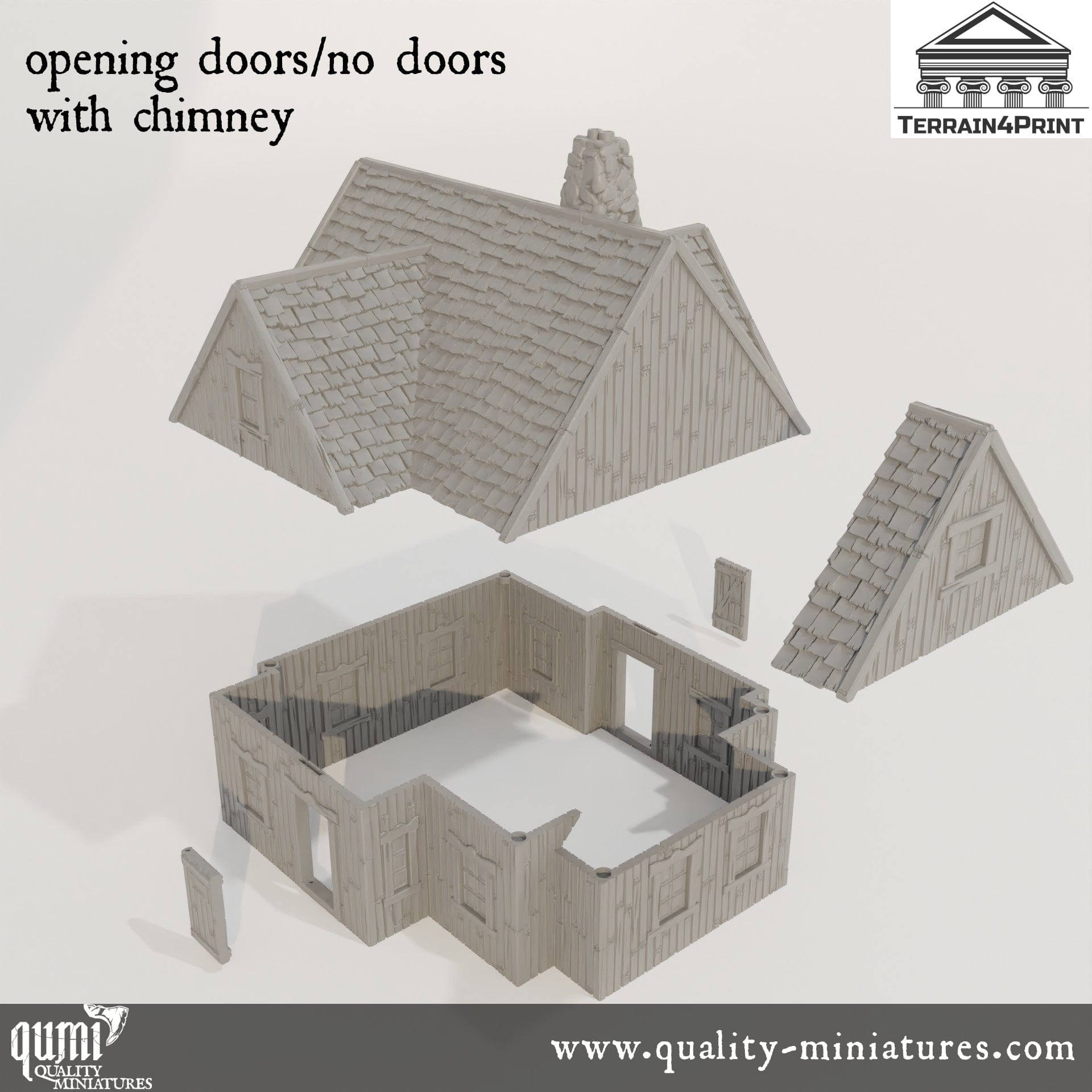General Store with Chimney Hrimstead - Resin Print - Tabletop RPG Terrain - Terrain4Print - Qumi Quality Miniatures - Qumi Wargaming Mini Model Figure