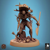 Undead Axe Fighter Tabletop Miniature - Zombies by Qumi, 3D printed resin tabletop miniature for RPGs, wargaming and painting