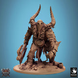 Monster Axe Fighter Tabletop Miniature - Giant Stonebreaker by Qumi, 3D printed resin tabletop miniature for RPGs, wargaming and painting