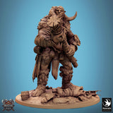 Monster Axe Fighter Tabletop Miniature - Giant Stonebreaker by Qumi, 3D printed resin tabletop miniature for RPGs, wargaming and painting