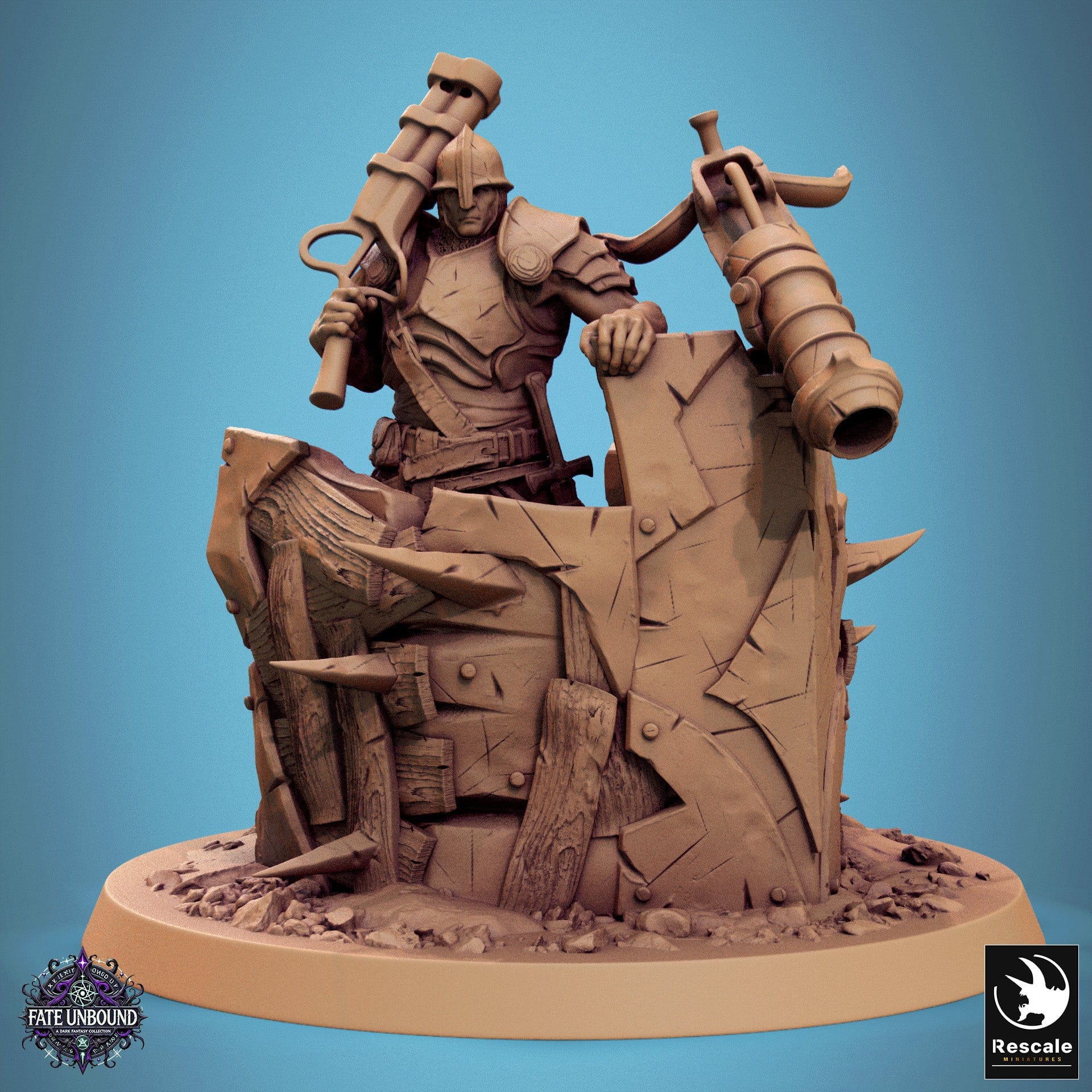 Tabletop RPG Miniature Knight Of Valor - 32mm Qumi Rescale Miniatures Guardroom Reinforced Chief Quality Miniatures - Qumi Wargaming Mini Model Figure