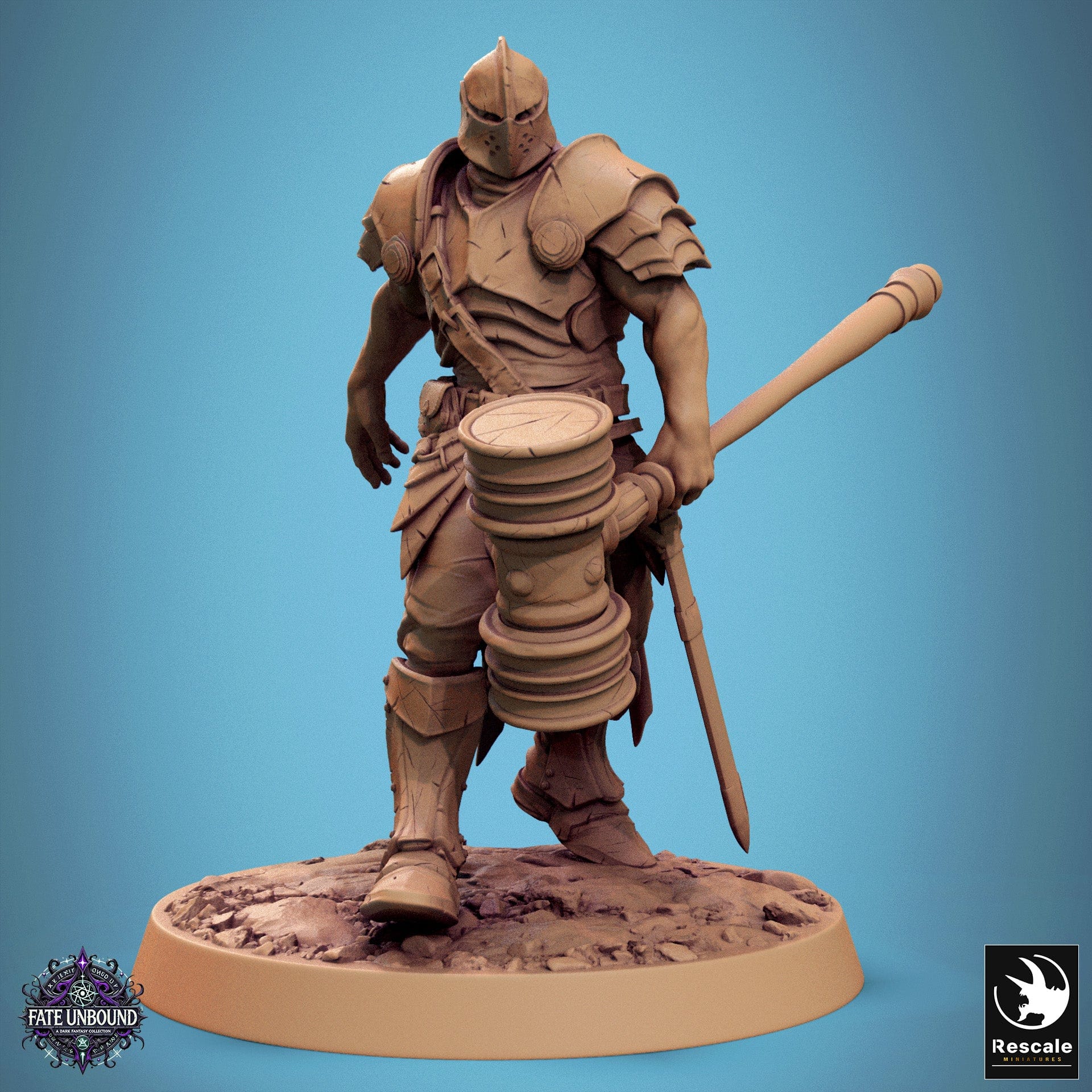 Tabletop RPG Miniature Knight Of Valor - 32mm Qumi Rescale Miniatures Hammer Walk Quality Miniatures - Qumi Wargaming Mini Model Figure