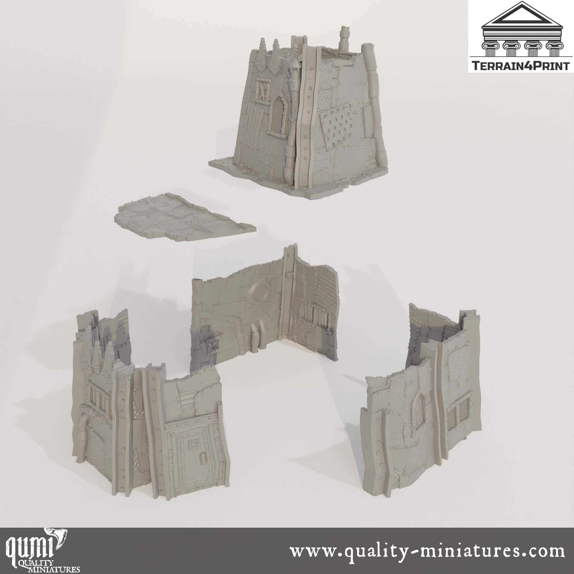 Headquarter - Rivet City - Resin Print - Tabletop RPG Terrain - Terrain4Print - Qumi Quality Miniatures - Qumi Wargaming Mini Model Figure