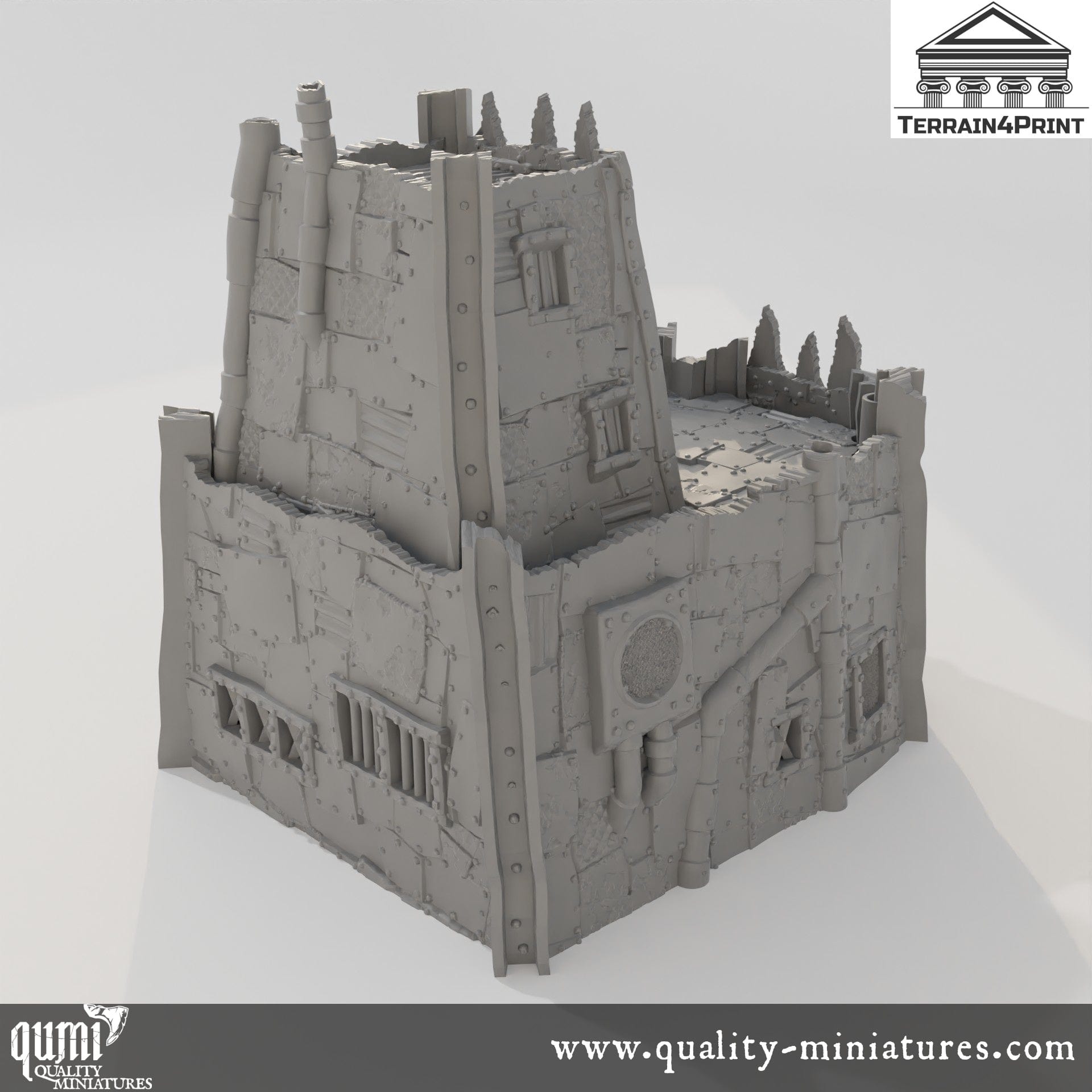 Headquarter - Rivet City - Resin Print - Tabletop RPG Terrain - Terrain4Print - Qumi Quality Miniatures - Qumi Wargaming Mini Model Figure