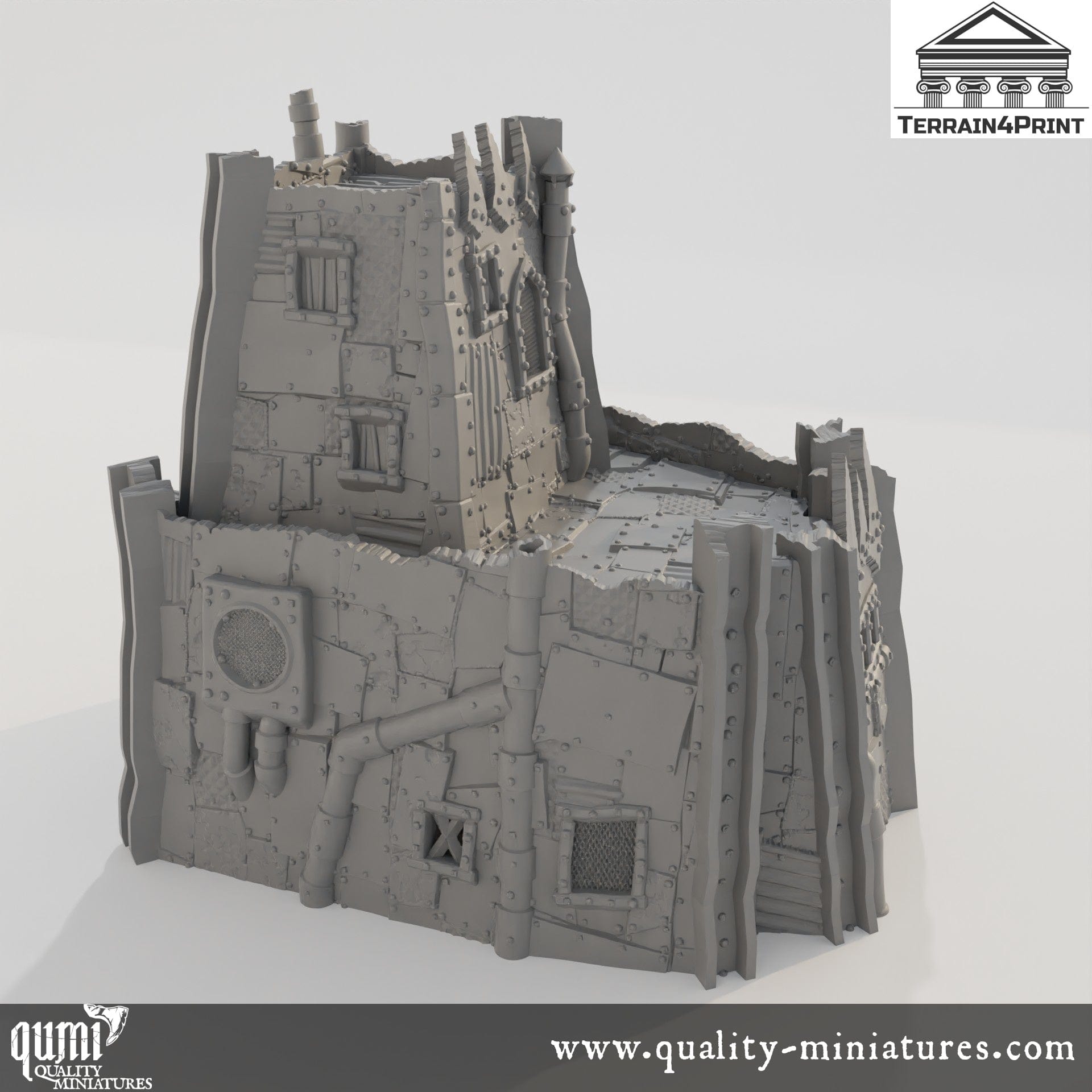 Headquarter - Rivet City - Resin Print - Tabletop RPG Terrain - Terrain4Print - Qumi Quality Miniatures - Qumi Wargaming Mini Model Figure