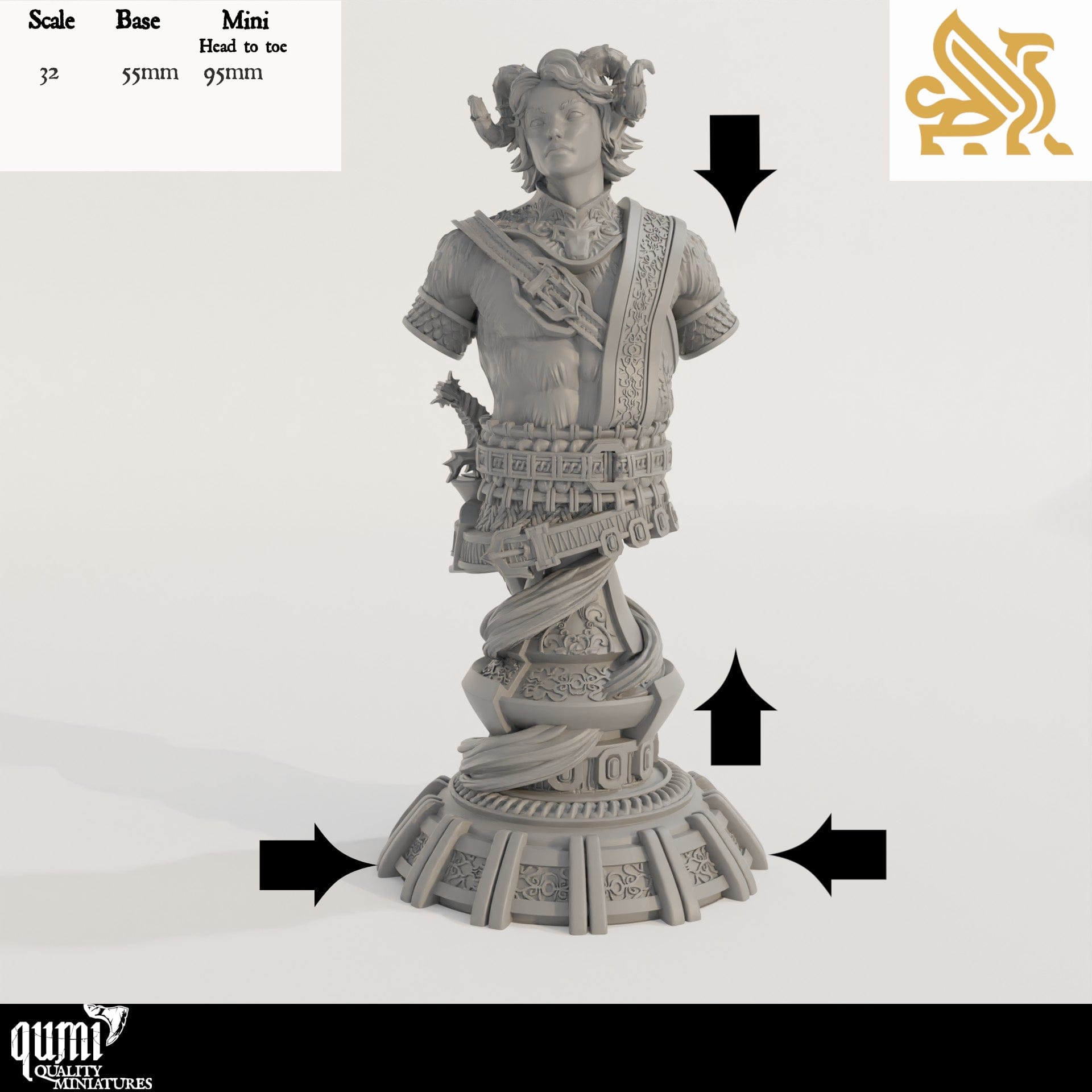 Heron Bust - 32mm Tabletop RPG Mini - Qumi - DM Stash Quality Miniatures - Qumi Wargaming Mini Model Figure