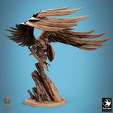 Celestian Prime miniature standing on a rock base, wide wing angle