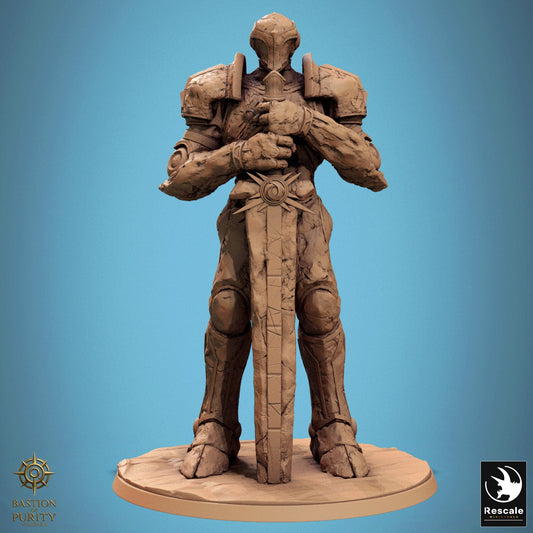 Humanoid Warrior Sanctified Stoneguard 32mm Rescale Miniatures - Quality Miniatures - Qumi