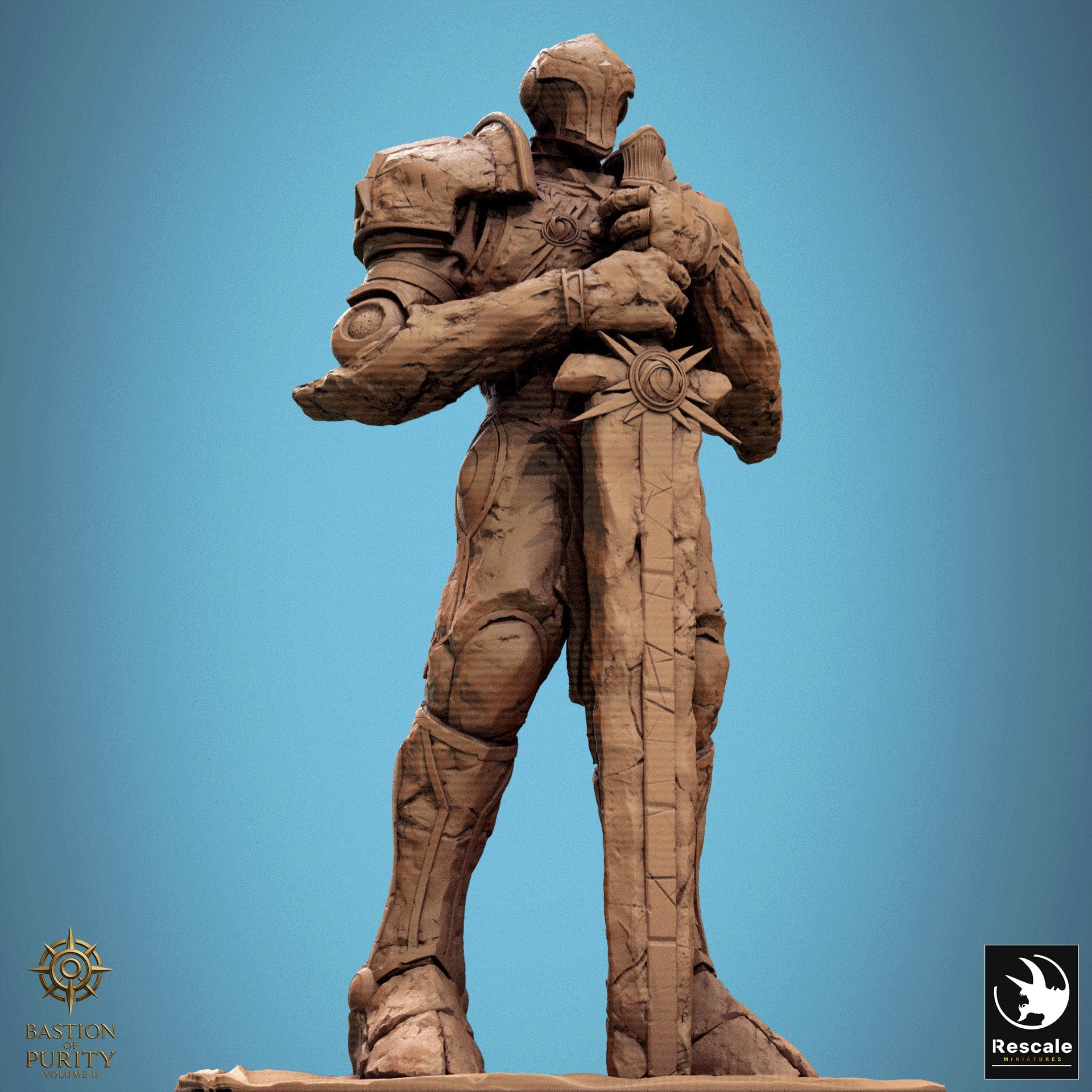 Humanoid Warrior Sanctified Stoneguard 32mm Rescale Miniatures - Quality Miniatures - Qumi