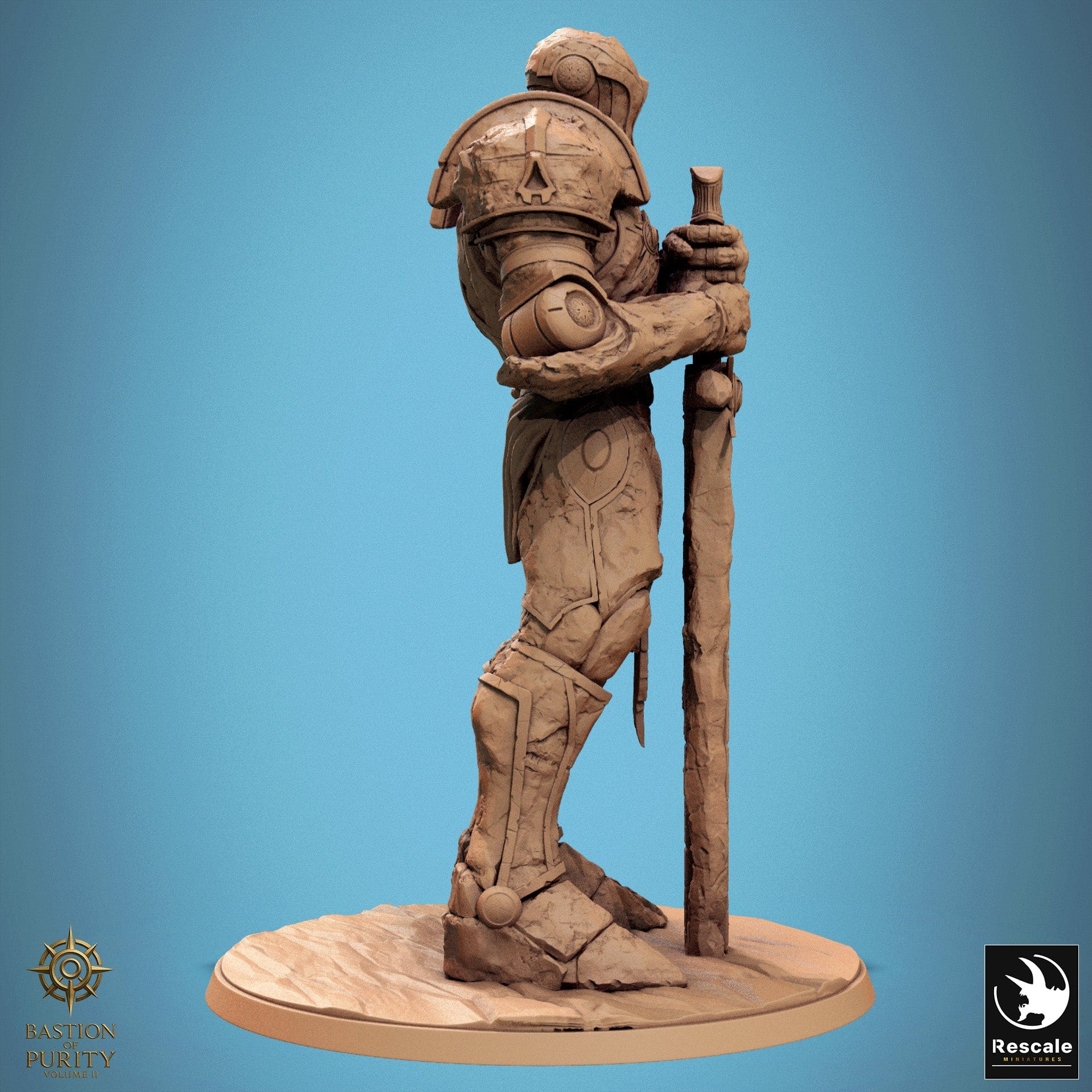 Humanoid Warrior Sanctified Stoneguard 32mm Rescale Miniatures - Quality Miniatures - Qumi