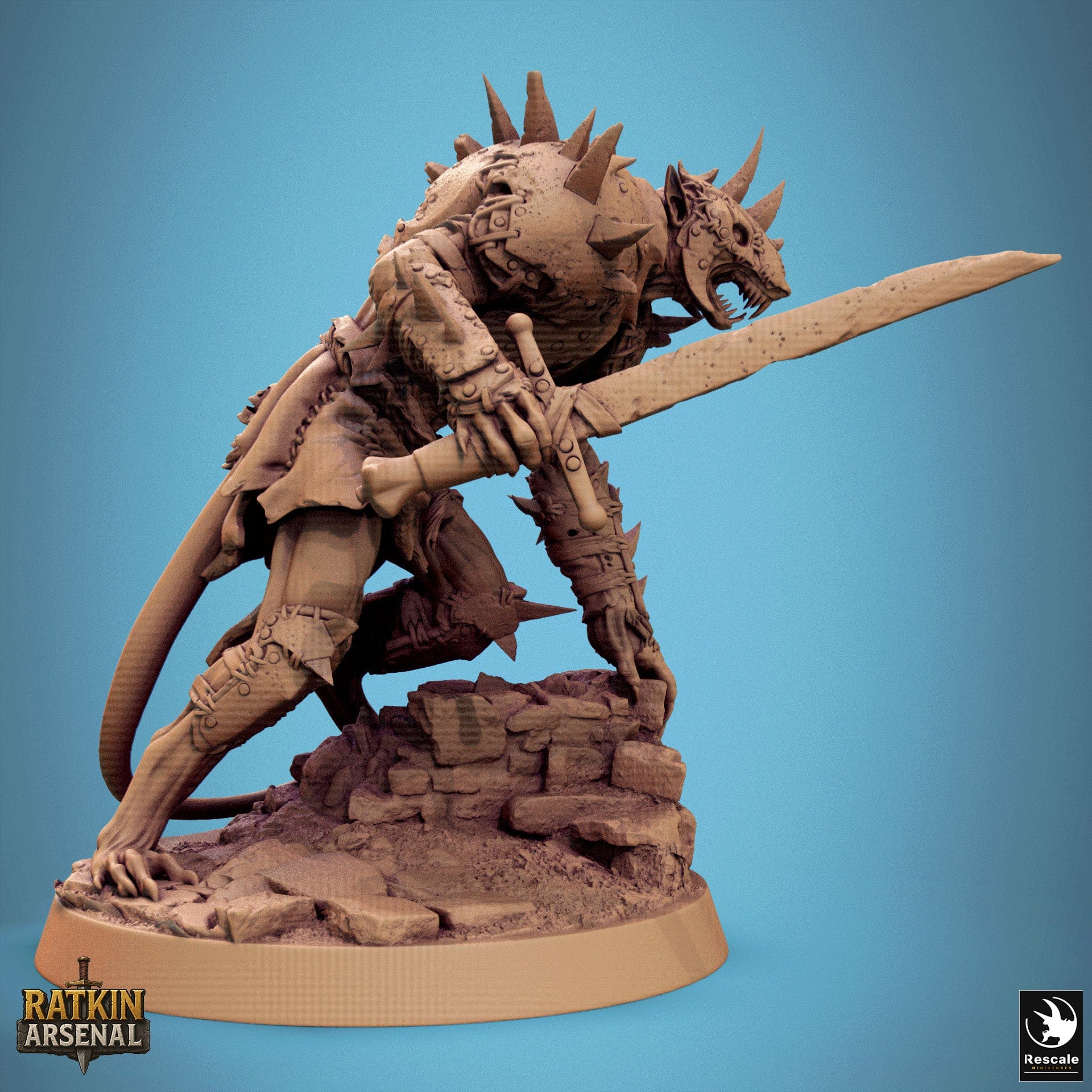 Fantasy Humanoid Rat Folk Soldiers 32mm Rescale Miniatures Hunger Sword Quality Miniatures - Qumi Wargaming Mini Model Figure