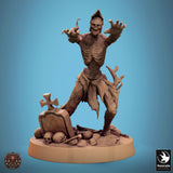 Undead Axe Fighter Tabletop Miniature - Zombies by Qumi, 3D printed resin tabletop miniature for RPGs, wargaming and painting