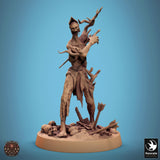 Undead Axe Fighter Tabletop Miniature - Zombies by Qumi, 3D printed resin tabletop miniature for RPGs, wargaming and painting