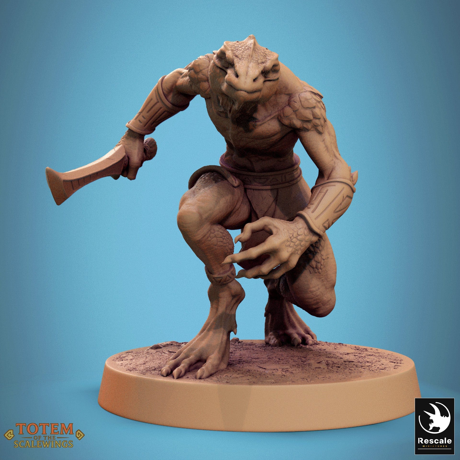 Tabletop RPG Miniature Lizardman Sneaky Murkborn 32mm Qumi Rescale Miniatures Humanoid Knife Stab Quality Miniatures - Qumi Wargaming Mini Model Figure