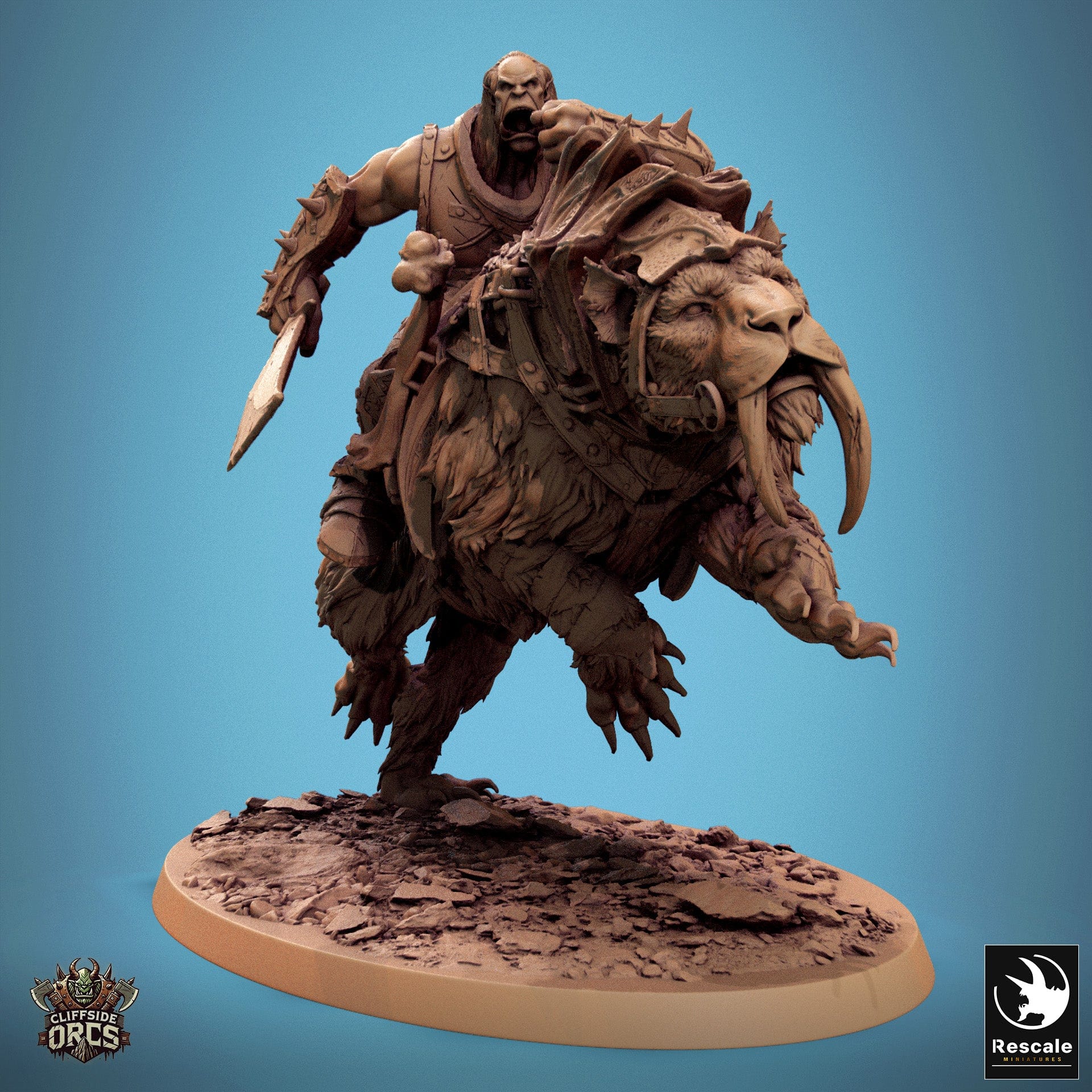 Tabletop RPG Miniature Sabertooth  - 32mm Qumi Rescale Miniatures Leap Quality Miniatures - Qumi Wargaming Mini Model Figure