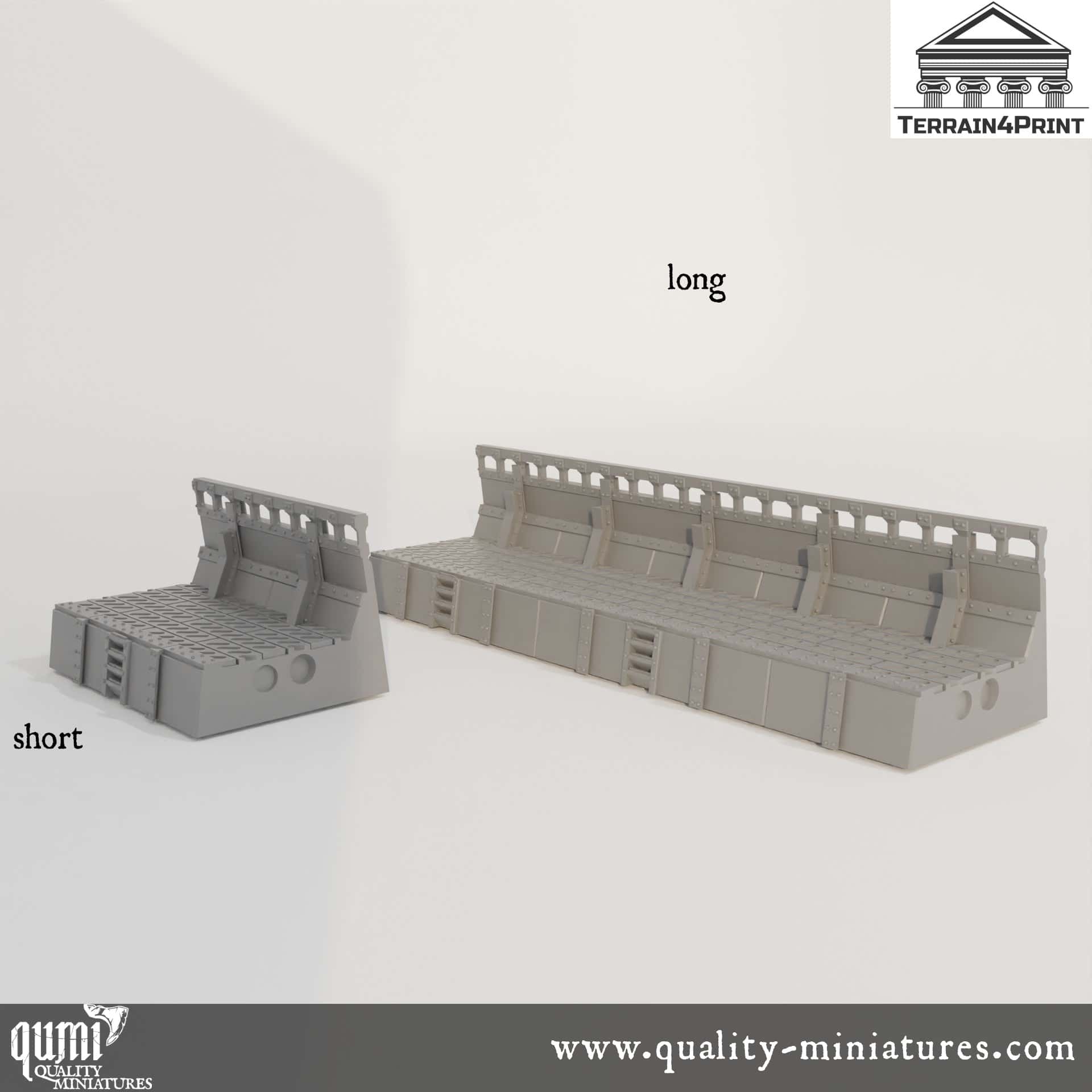 Scifi Barricades - Resin Print - Tabletop RPG Terrain - Terrain4Print - Qumi long Quality Miniatures - Qumi Wargaming Mini Model Figure