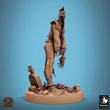 Undead Axe Fighter Tabletop Miniature - Zombies by Qumi, 3D printed resin tabletop miniature for RPGs, wargaming and painting