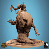 Back view of the mounted fighter and beast miniature featuring complex texture details