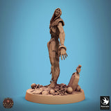 Undead Axe Fighter Tabletop Miniature - Zombies by Qumi, 3D printed resin tabletop miniature for RPGs, wargaming and painting