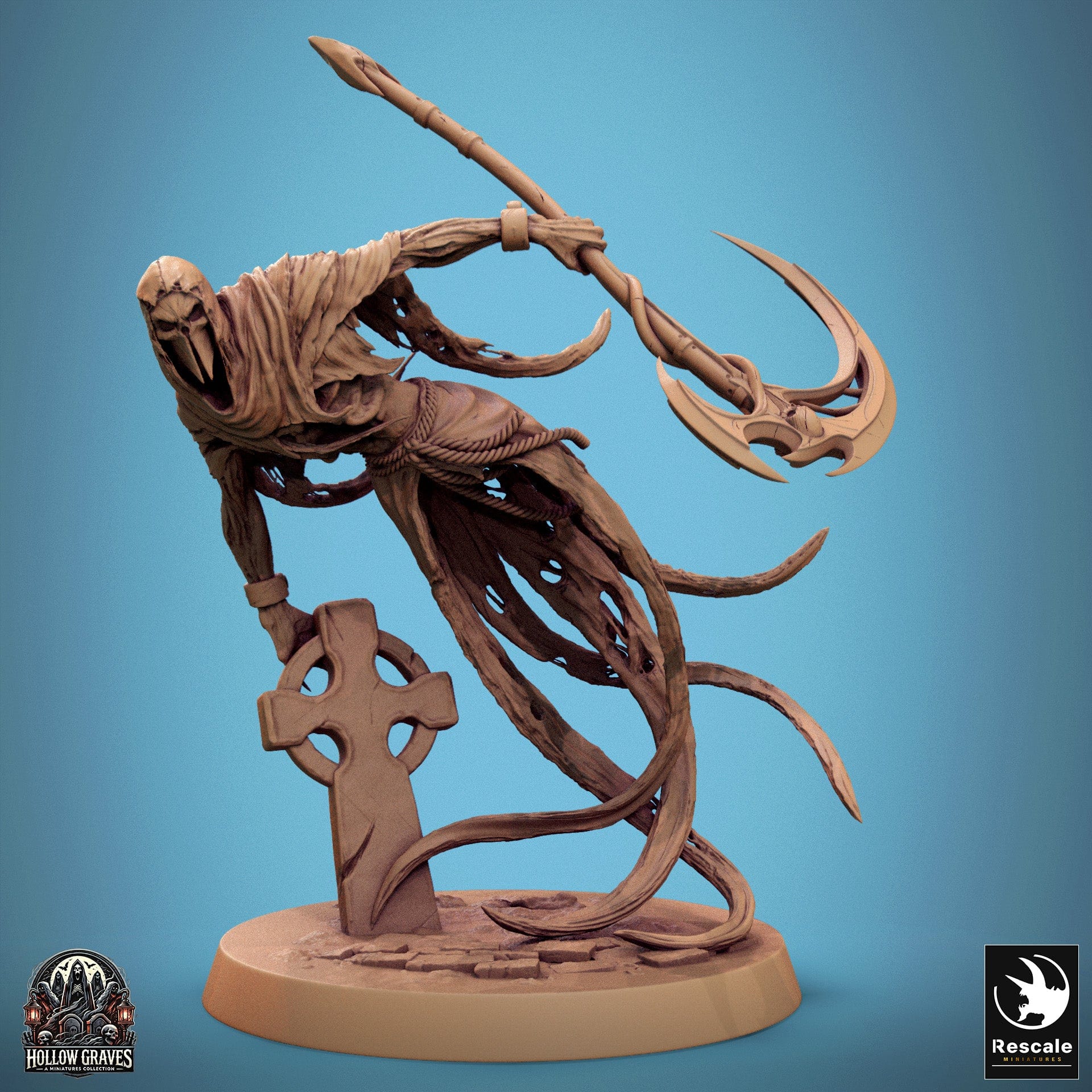Tabletop RPG Miniature Masked Ghost - 32mm Qumi Rescale Miniatures Look / With Scythe Quality Miniatures - Qumi Wargaming Mini Model Figure