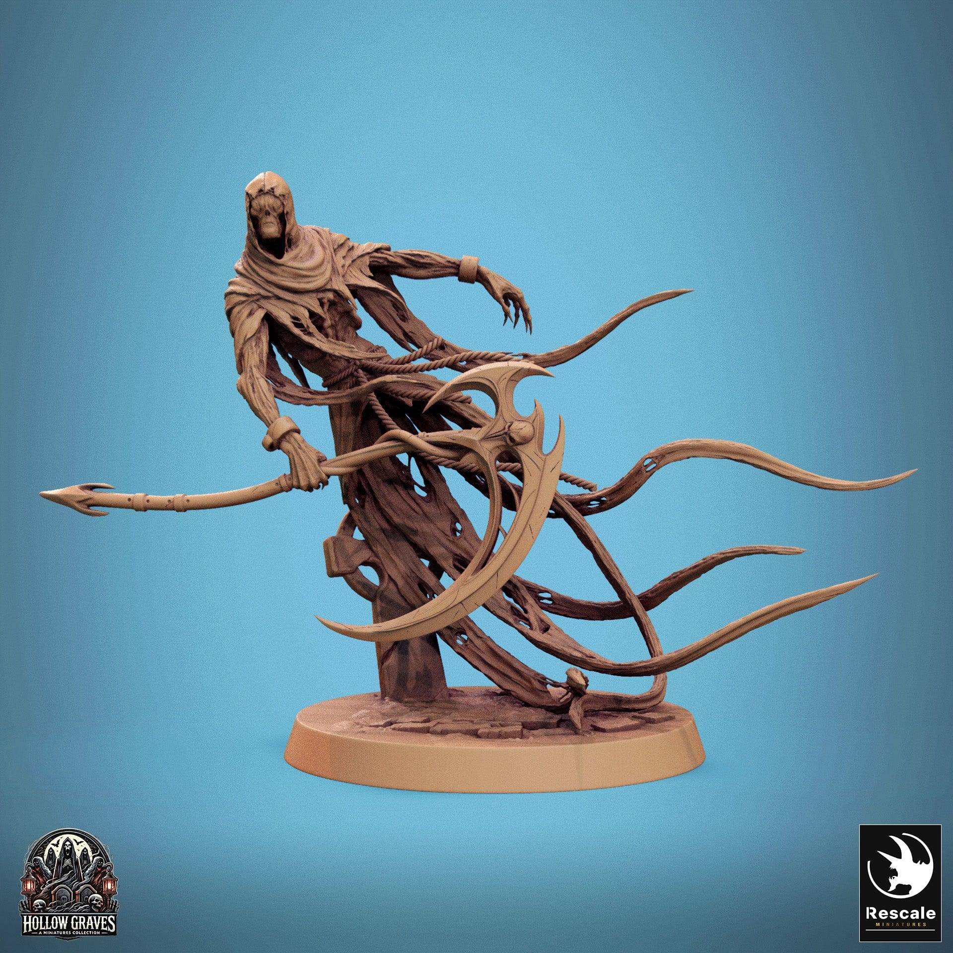Tabletop RPG Miniature Death Ghost - 32mm Qumi Rescale Miniatures Looking / With Scythe Quality Miniatures - Qumi Wargaming Mini Model Figure