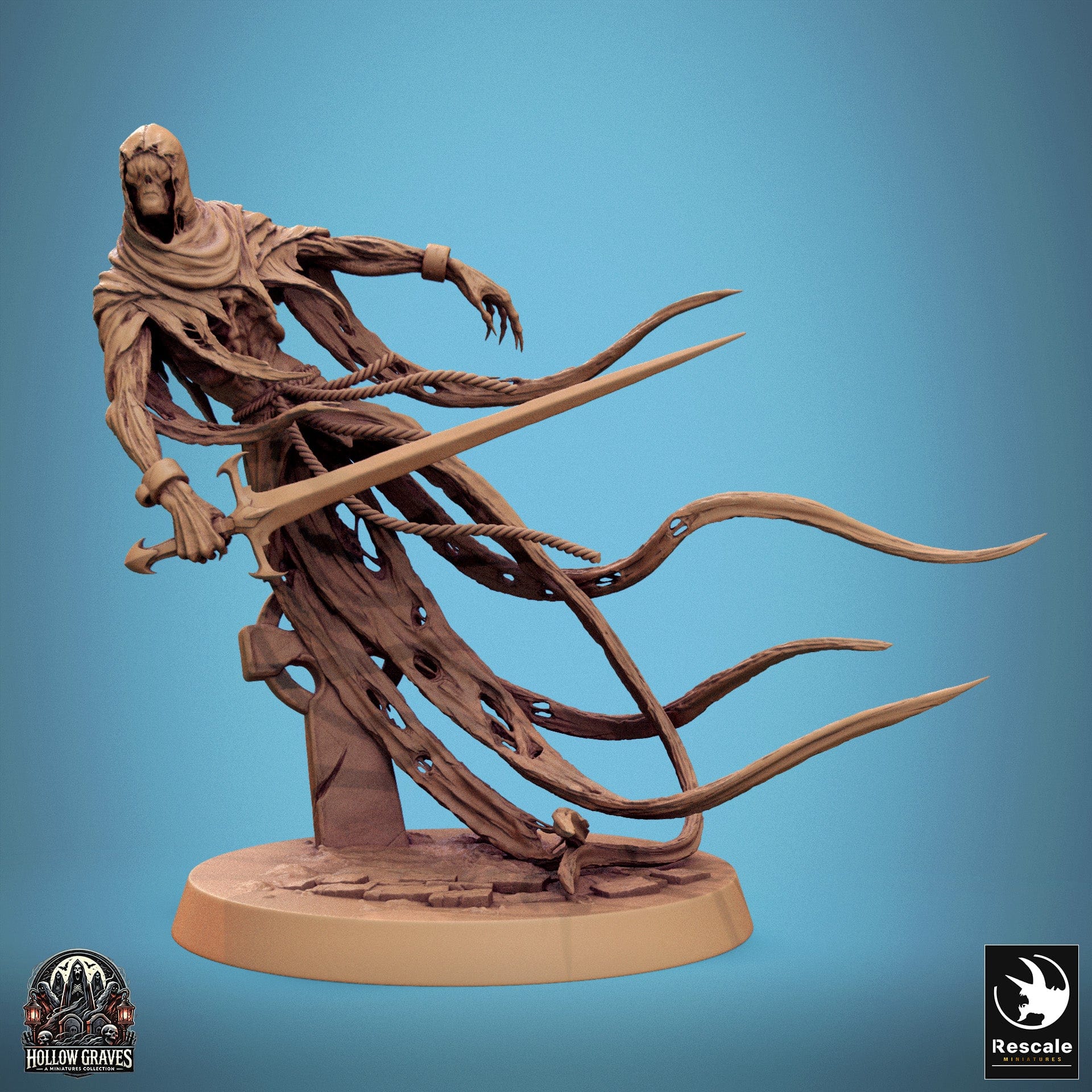 Tabletop RPG Miniature Death Ghost - 32mm Qumi Rescale Miniatures Looking / With Sword Quality Miniatures - Qumi Wargaming Mini Model Figure