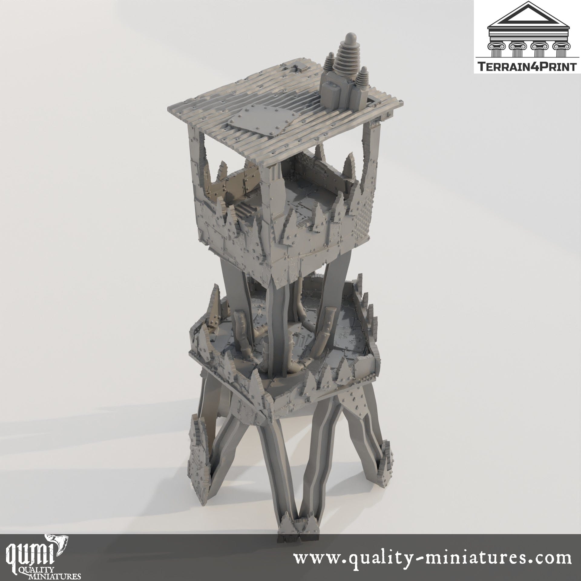 Lookout Tower - Rivet City - Resin Print - Tabletop RPG Terrain - Terrain4Print - Qumi Quality Miniatures - Qumi Wargaming Mini Model Figure