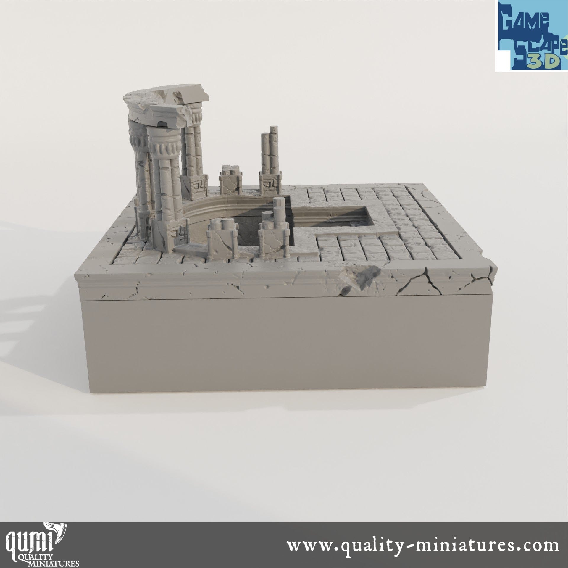 Lost City Center Bath - Resin Print - Tabletop RPG Terrain - GameScape3D - Qumi Quality Miniatures - Qumi Wargaming Mini Model Figure