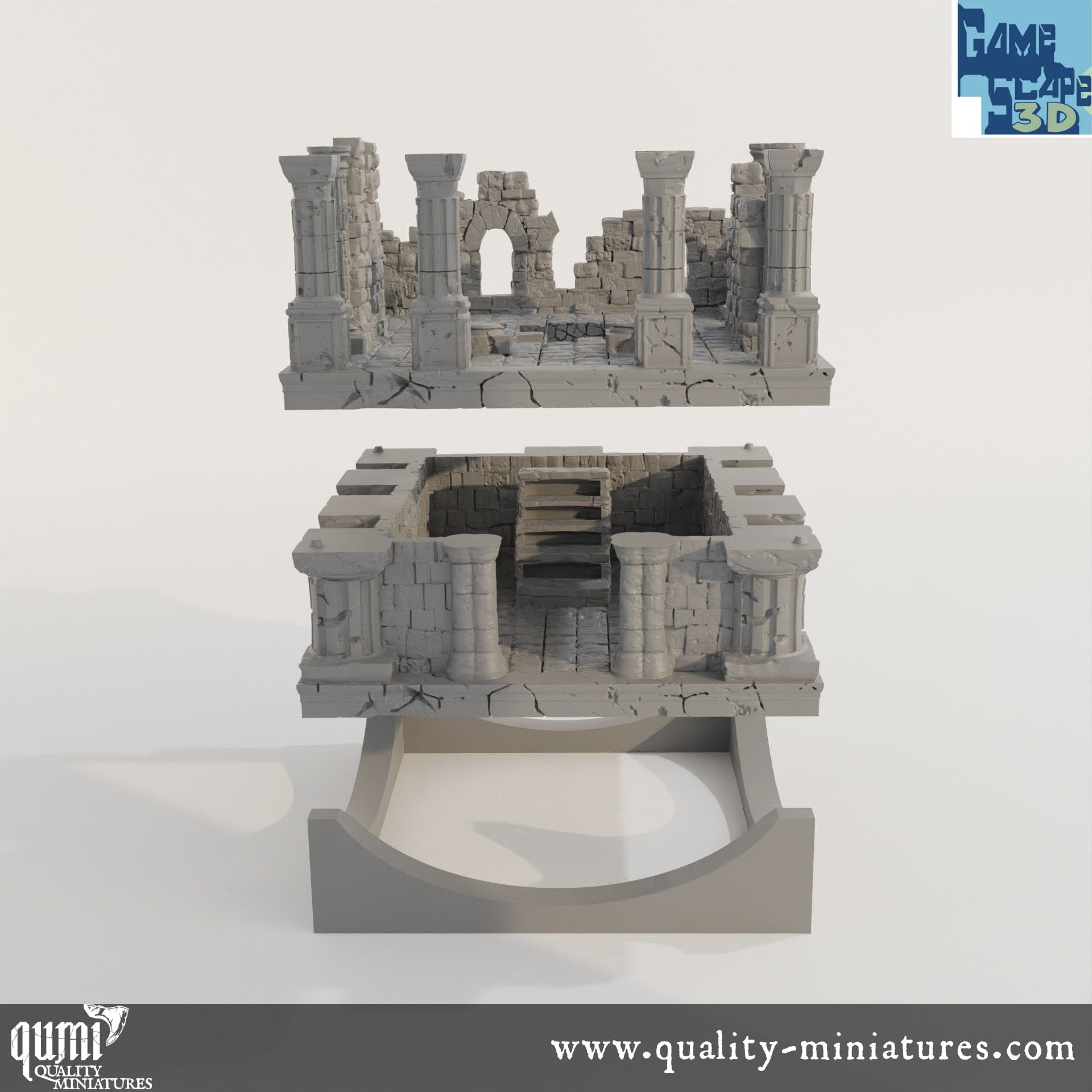 Lost City Center Temple - Resin Print - Tabletop RPG Terrain - GameScape3D - Qumi Quality Miniatures - Qumi Wargaming Mini Model Figure