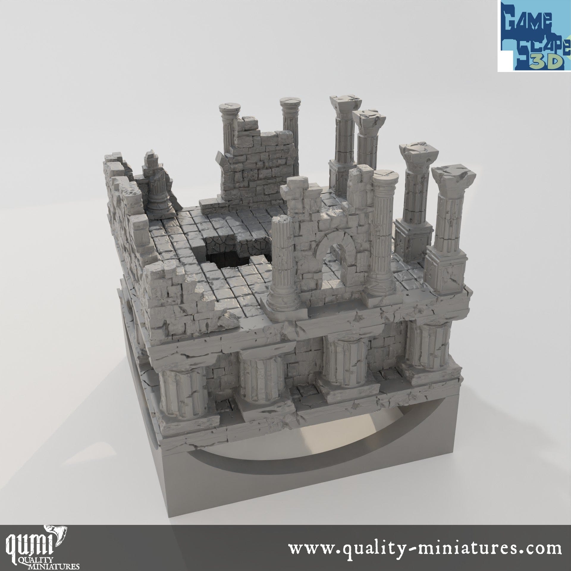 Lost City Center Temple - Resin Print - Tabletop RPG Terrain - GameScape3D - Qumi Quality Miniatures - Qumi Wargaming Mini Model Figure