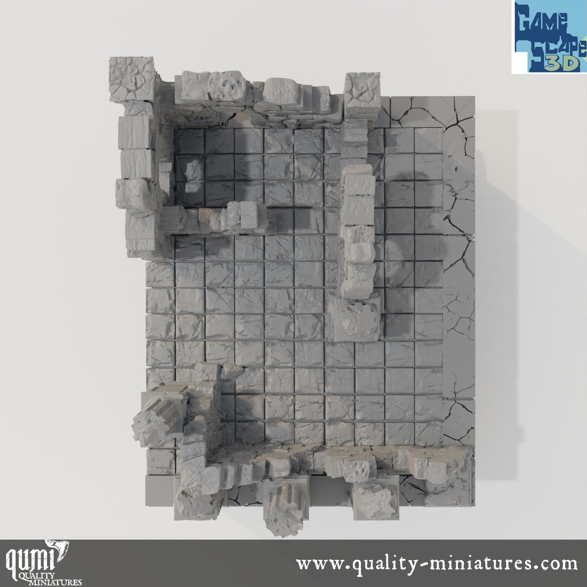Lost City Ruin 1 - Resin Print - Tabletop RPG Terrain - GameScape3D - Qumi Quality Miniatures - Qumi Wargaming Mini Model Figure