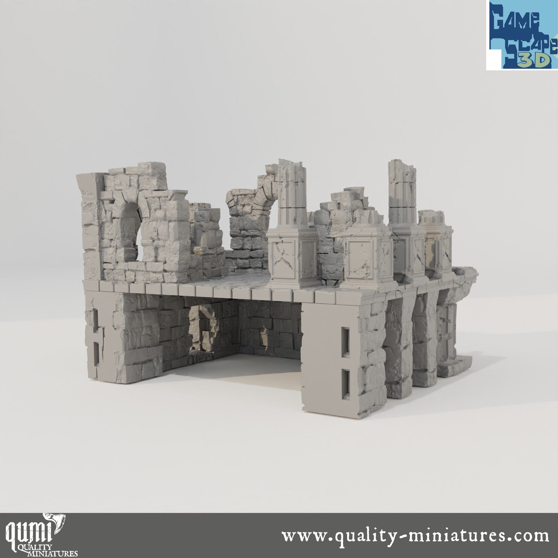 Lost City Ruin 1 - Resin Print - Tabletop RPG Terrain - GameScape3D - Qumi Quality Miniatures - Qumi Wargaming Mini Model Figure