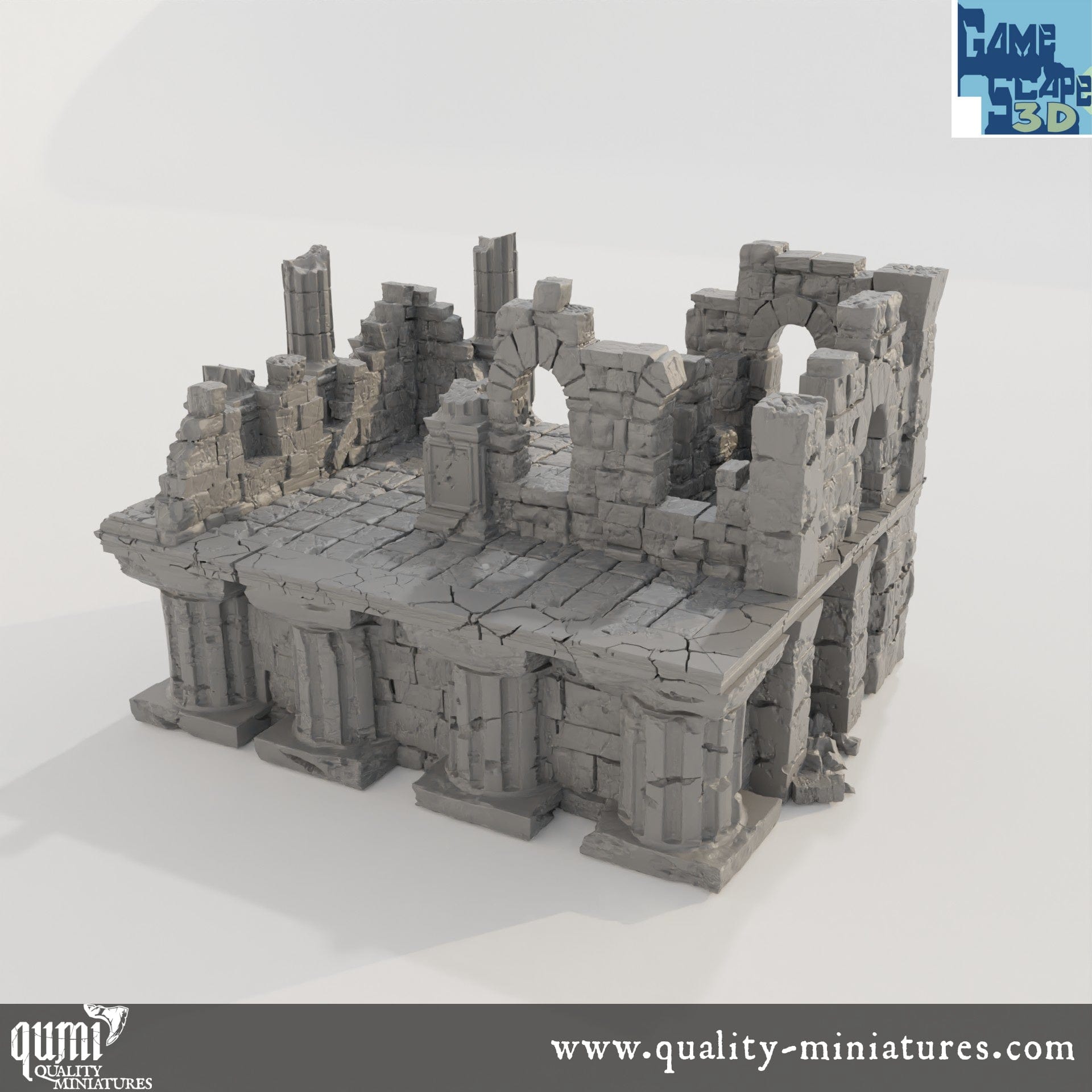 Lost City Ruin 1 - Resin Print - Tabletop RPG Terrain - GameScape3D - Qumi Quality Miniatures - Qumi Wargaming Mini Model Figure