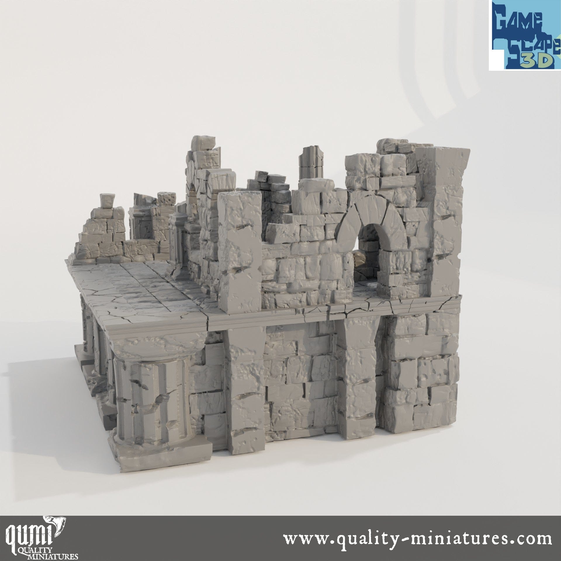 Lost City Ruin 1 - Resin Print - Tabletop RPG Terrain - GameScape3D - Qumi Quality Miniatures - Qumi Wargaming Mini Model Figure