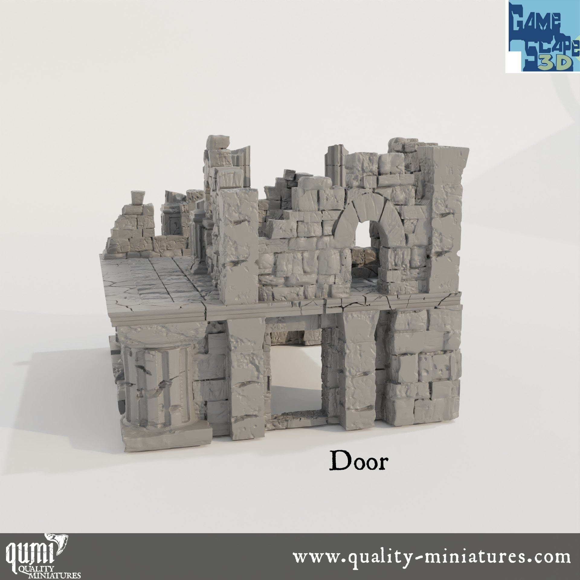 Lost City Ruin 1 - Resin Print - Tabletop RPG Terrain - GameScape3D - Qumi Quality Miniatures - Qumi Wargaming Mini Model Figure