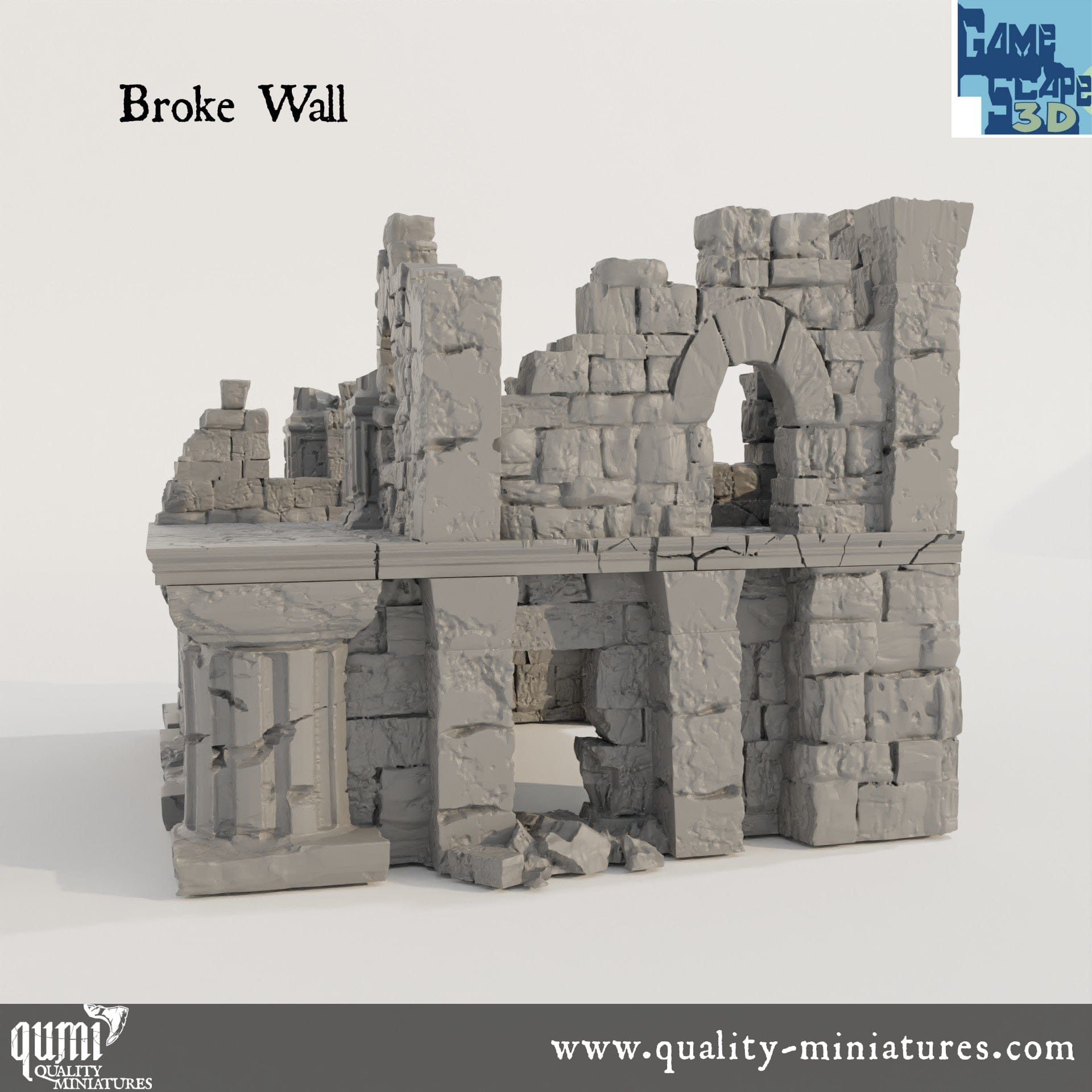 Lost City Ruin 1 - Resin Print - Tabletop RPG Terrain - GameScape3D - Qumi Quality Miniatures - Qumi Wargaming Mini Model Figure