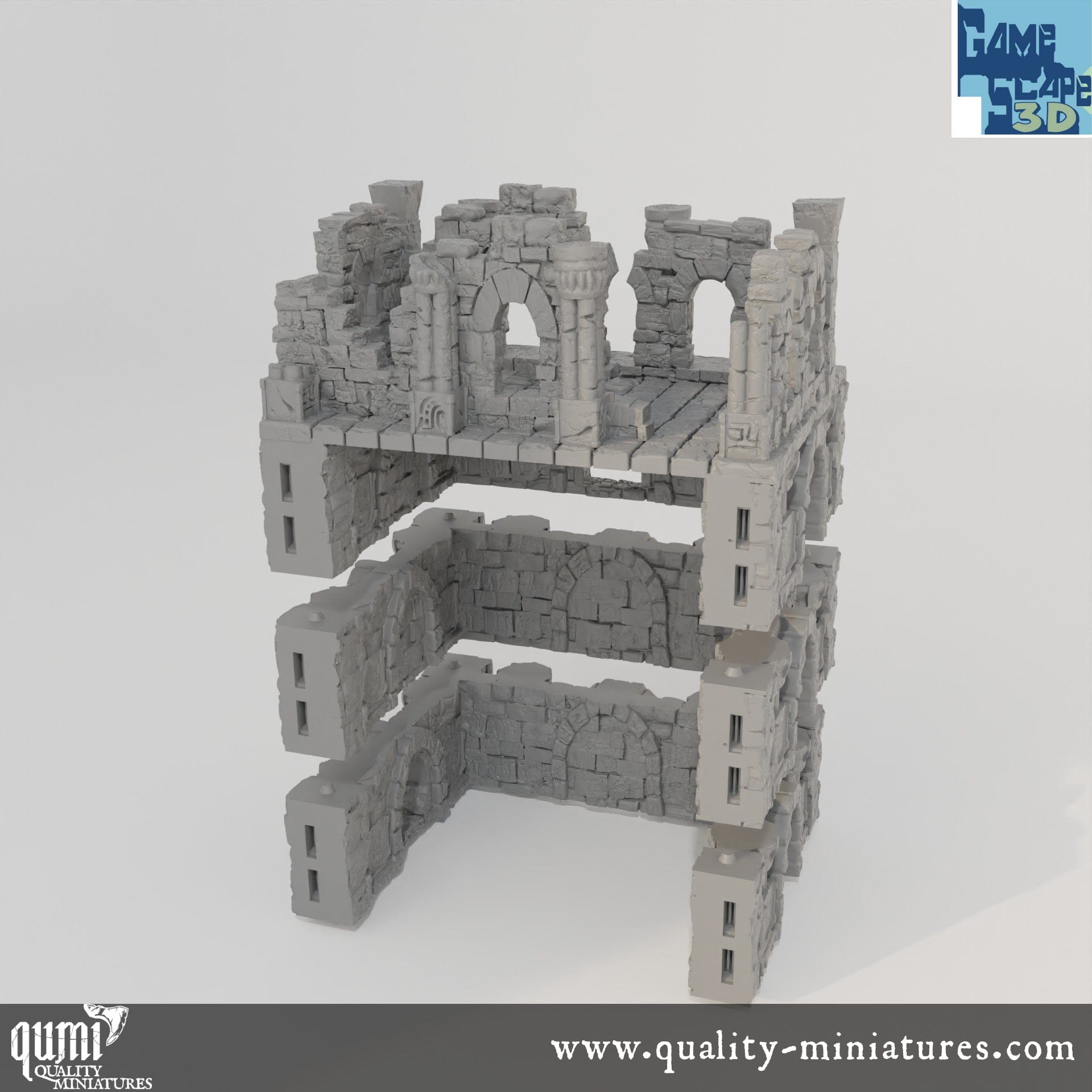 Lost City Ruin 2 - Resin Print - Tabletop RPG Terrain - GameScape3D - Qumi Quality Miniatures - Qumi Wargaming Mini Model Figure