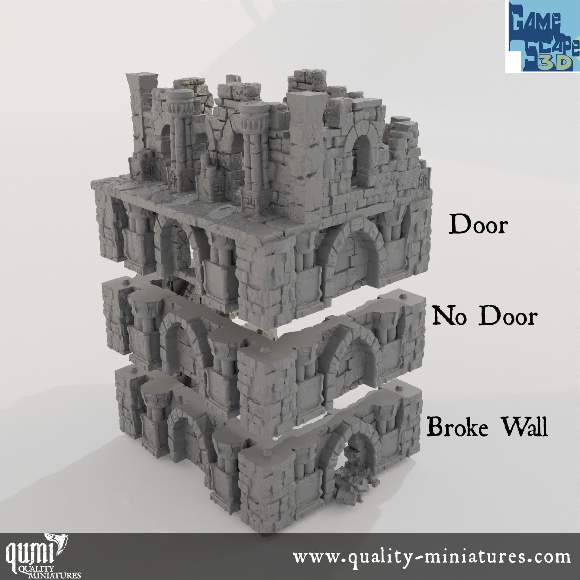 Lost City Ruin 2 - Resin Print - Tabletop RPG Terrain - GameScape3D - Qumi Quality Miniatures - Qumi Wargaming Mini Model Figure