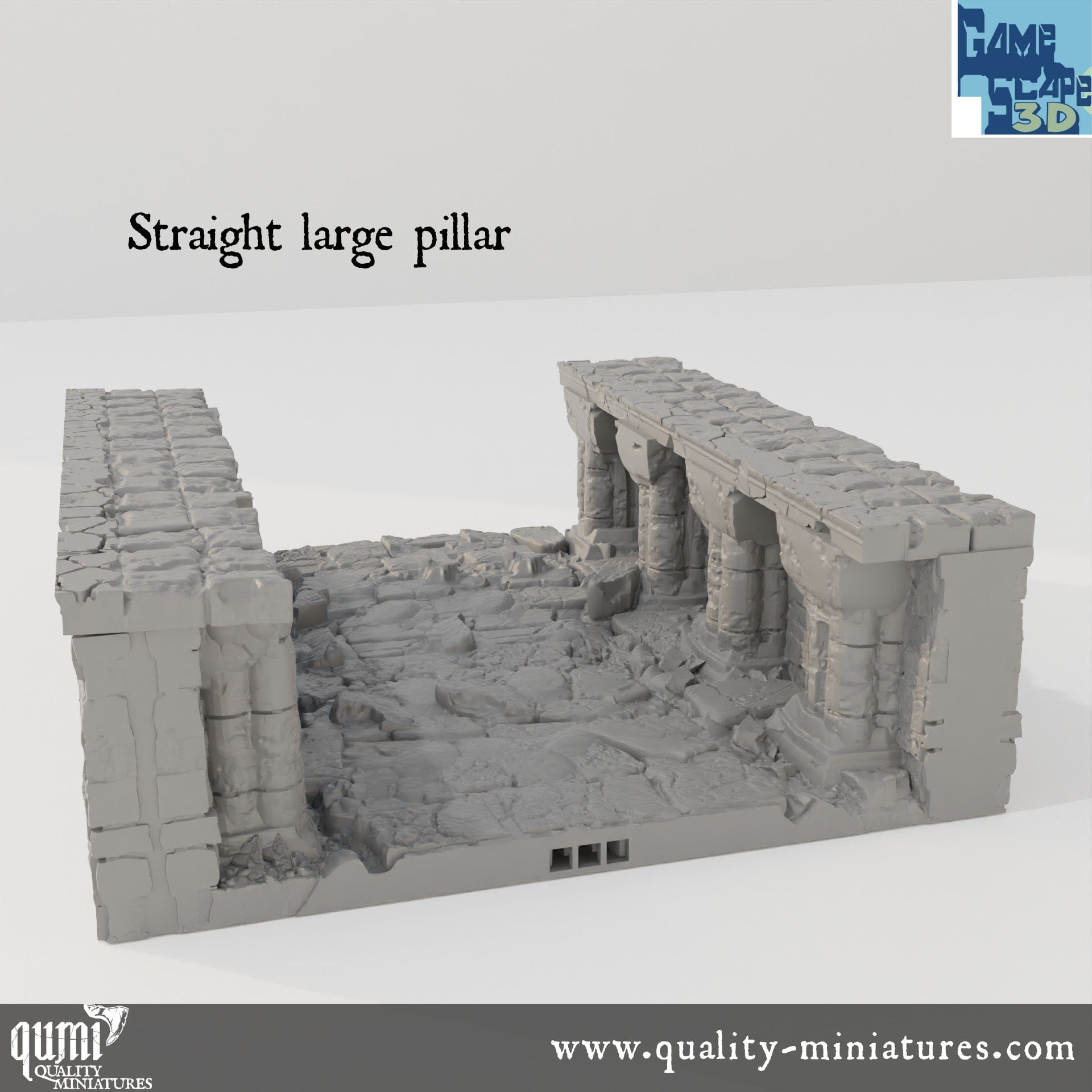 Lost City Street Straights - Resin Print - Tabletop RPG Terrain - GameScape3D - Qumi Quality Miniatures - Qumi Wargaming Mini Model Figure