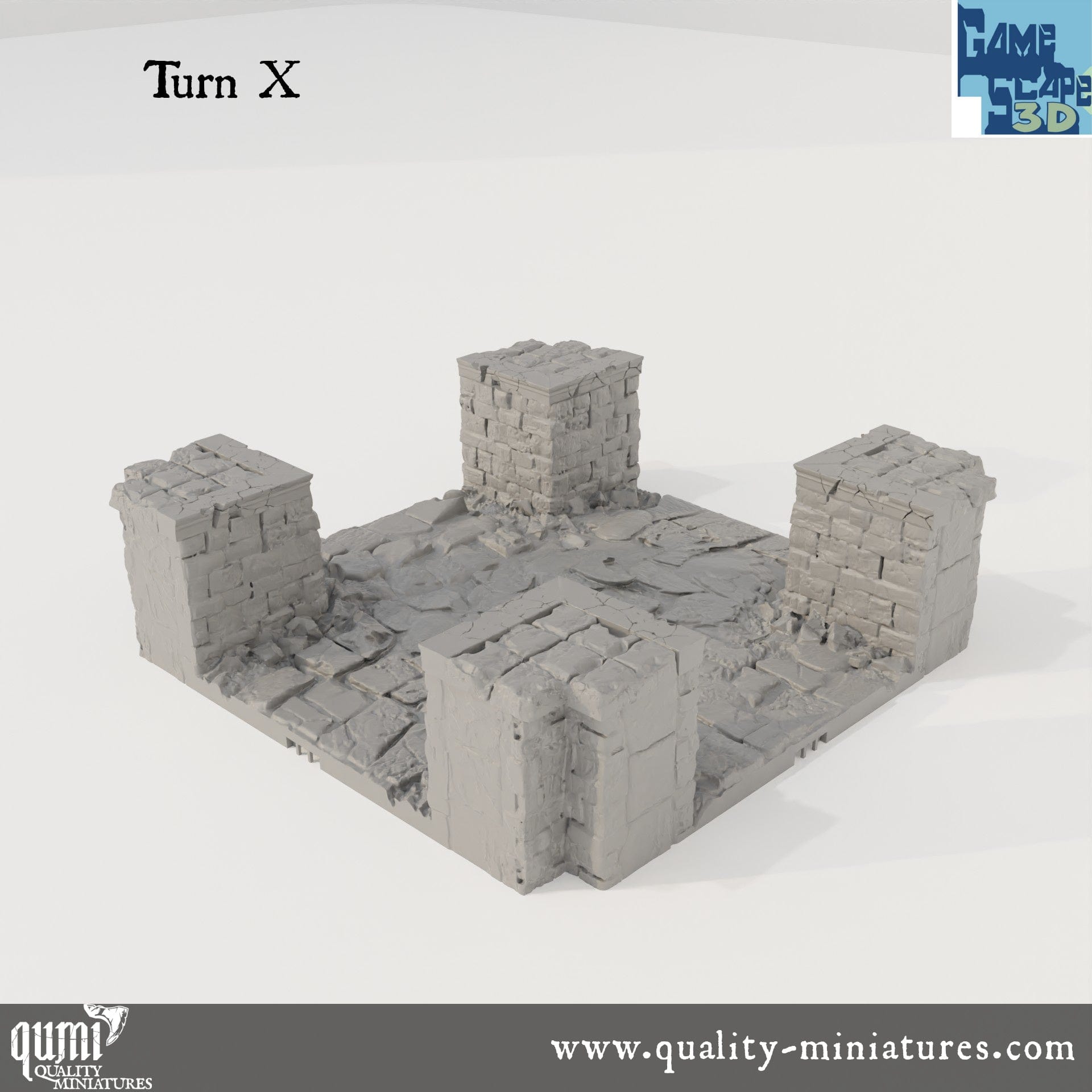 Lost City Street Turns - Resin Print - Tabletop RPG Terrain - GameScape3D - Qumi Quality Miniatures - Qumi Wargaming Mini Model Figure