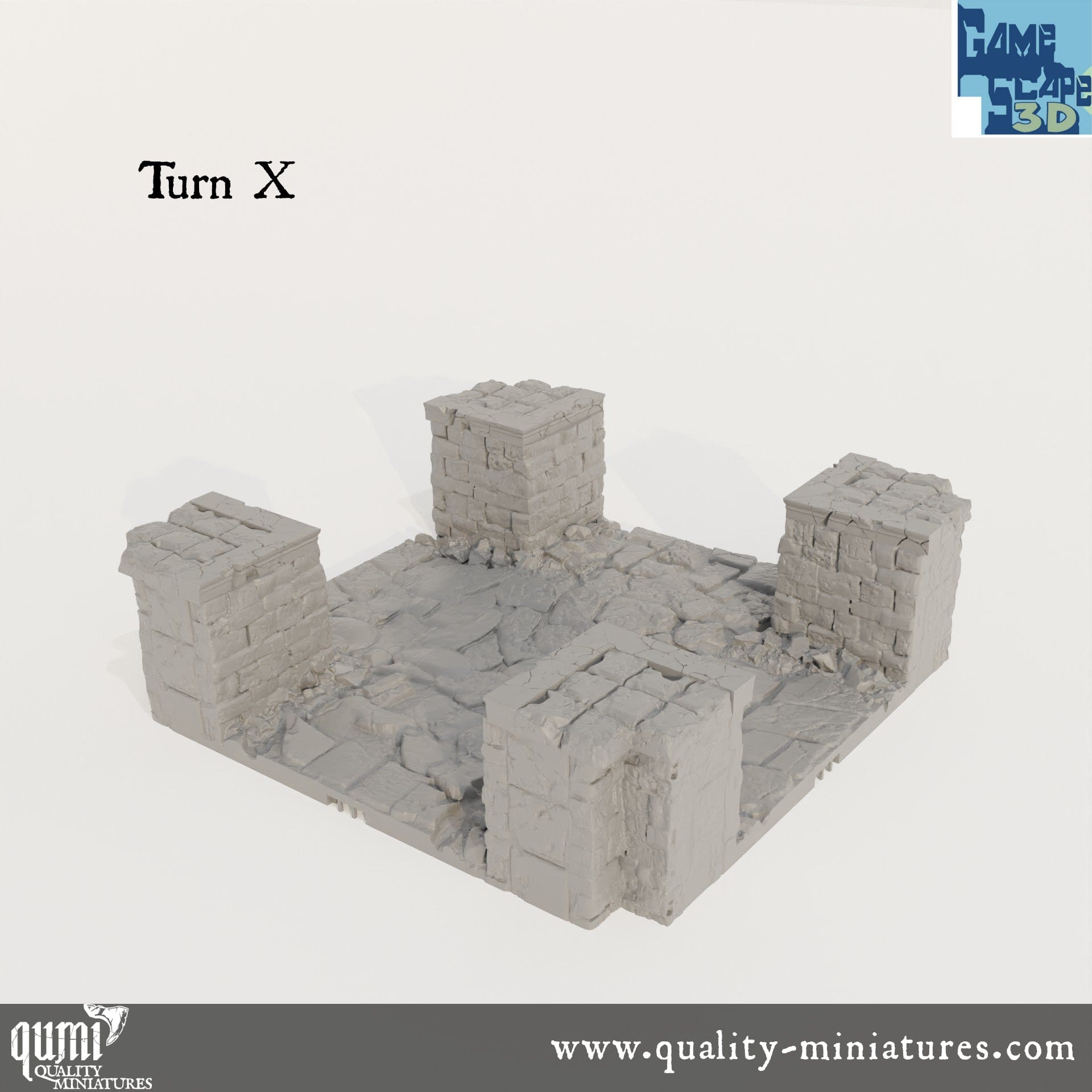 Lost City Street Turns - Resin Print - Tabletop RPG Terrain - GameScape3D - Qumi Quality Miniatures - Qumi Wargaming Mini Model Figure