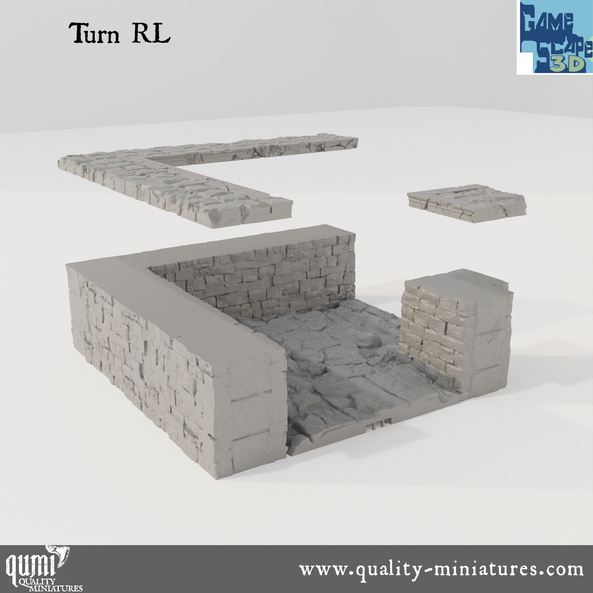 Lost City Street Turns - Resin Print - Tabletop RPG Terrain - GameScape3D - Qumi Quality Miniatures - Qumi Wargaming Mini Model Figure