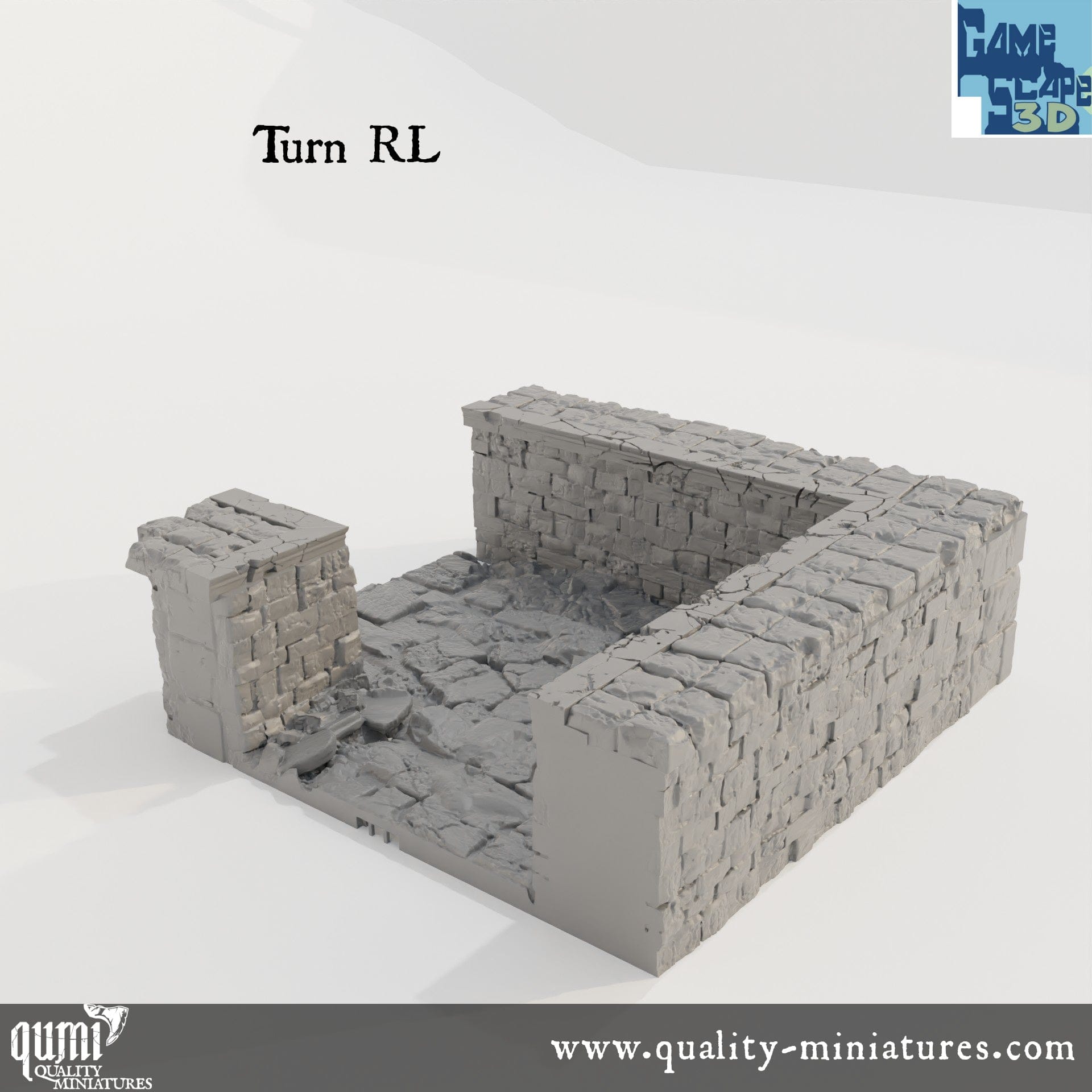 Lost City Street Turns - Resin Print - Tabletop RPG Terrain - GameScape3D - Qumi Quality Miniatures - Qumi Wargaming Mini Model Figure