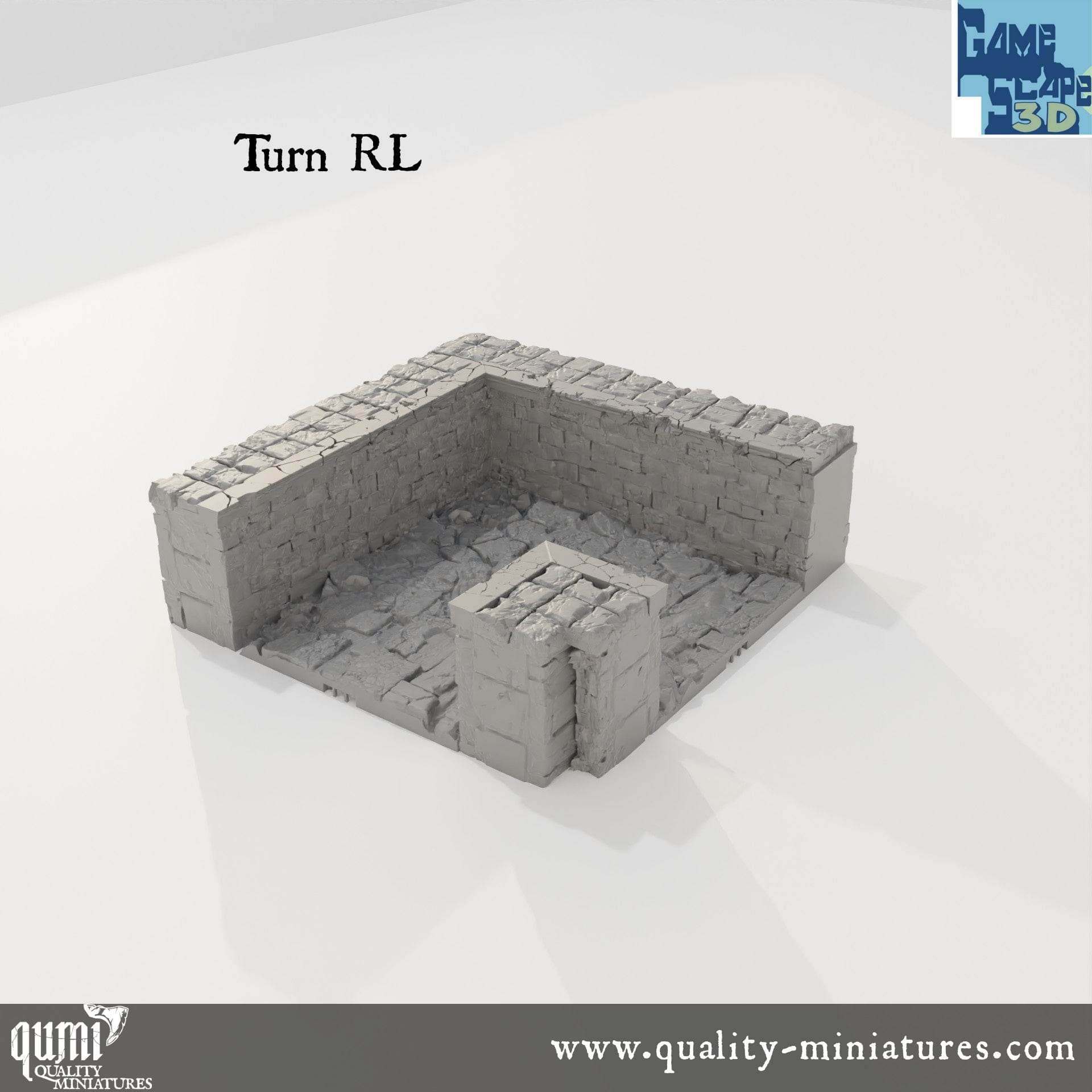 Lost City Street Turns - Resin Print - Tabletop RPG Terrain - GameScape3D - Qumi Quality Miniatures - Qumi Wargaming Mini Model Figure