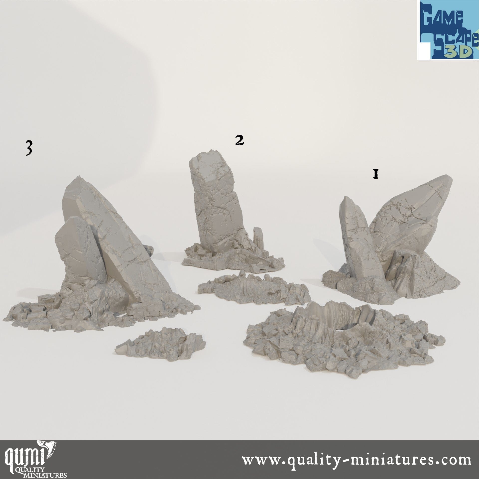 Lost Town Cataclsym Markers - Resin Print - Tabletop RPG Terrain - GameScape3D - Qumi Quality Miniatures - Qumi Wargaming Mini Model Figure