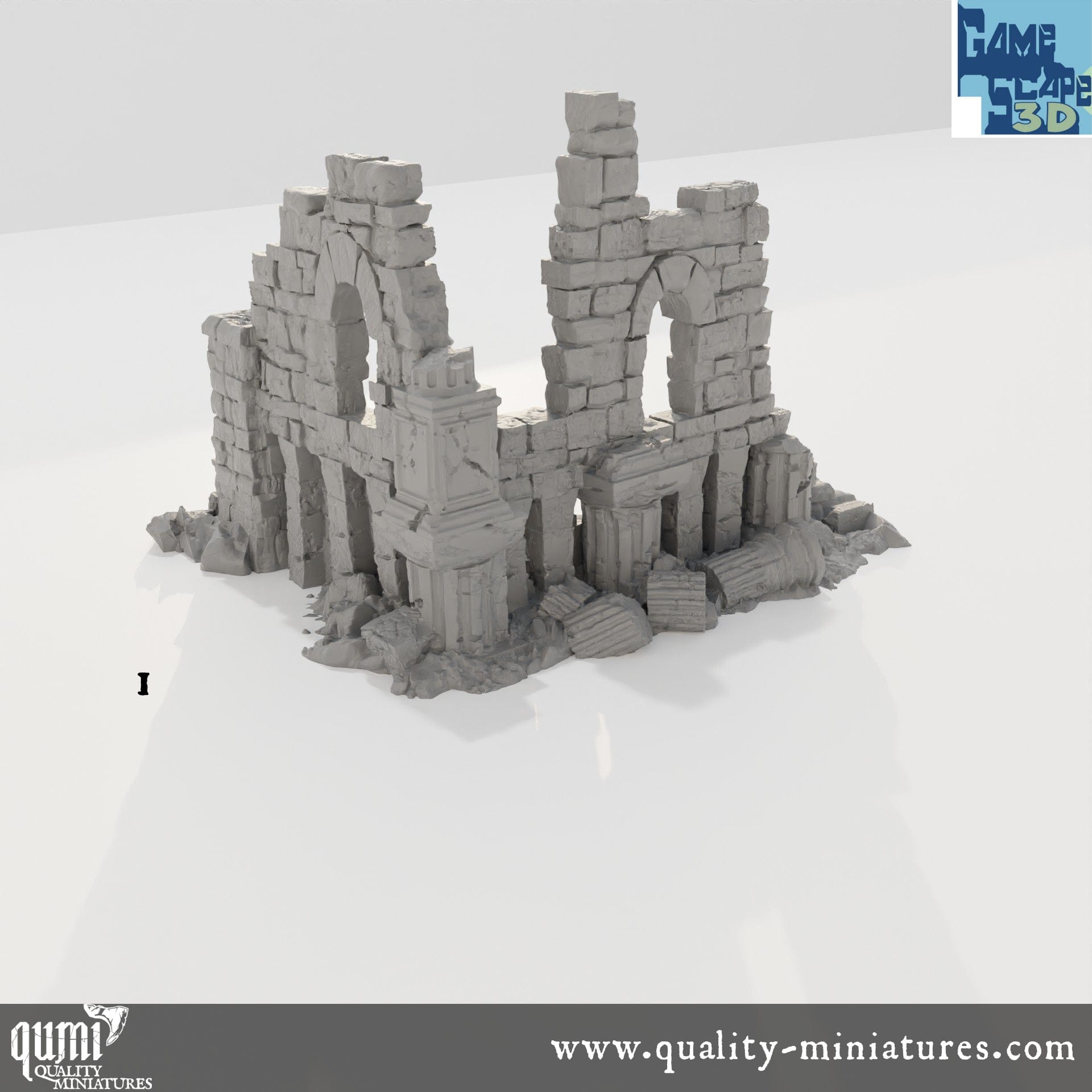 Lost Town Medium Ruins - Resin Print - Tabletop RPG Terrain - GameScape3D - Qumi Quality Miniatures - Qumi Wargaming Mini Model Figure