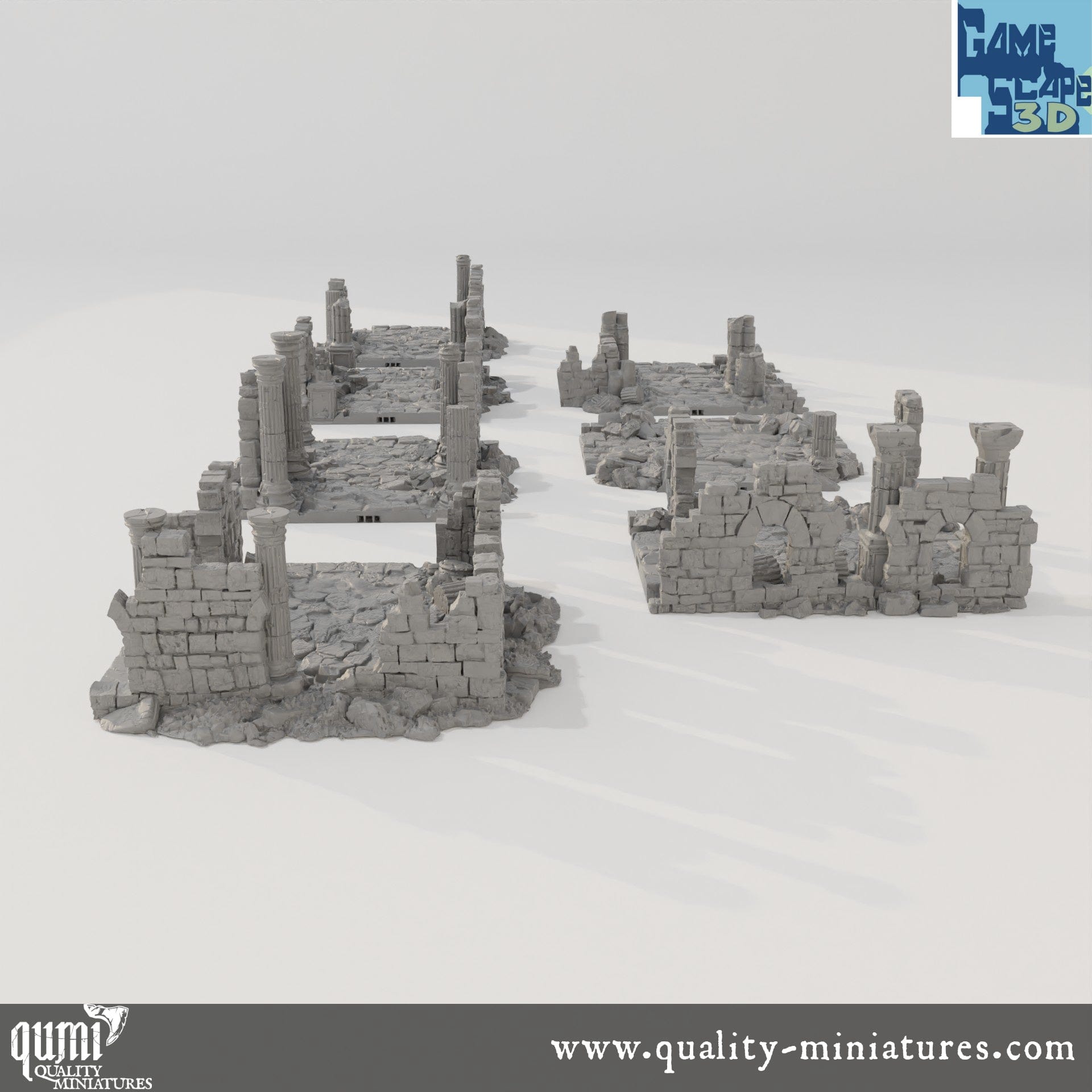 Lost Town Roads - Resin Print - Tabletop RPG Terrain - GameScape3D - Qumi Quality Miniatures - Qumi Wargaming Mini Model Figure