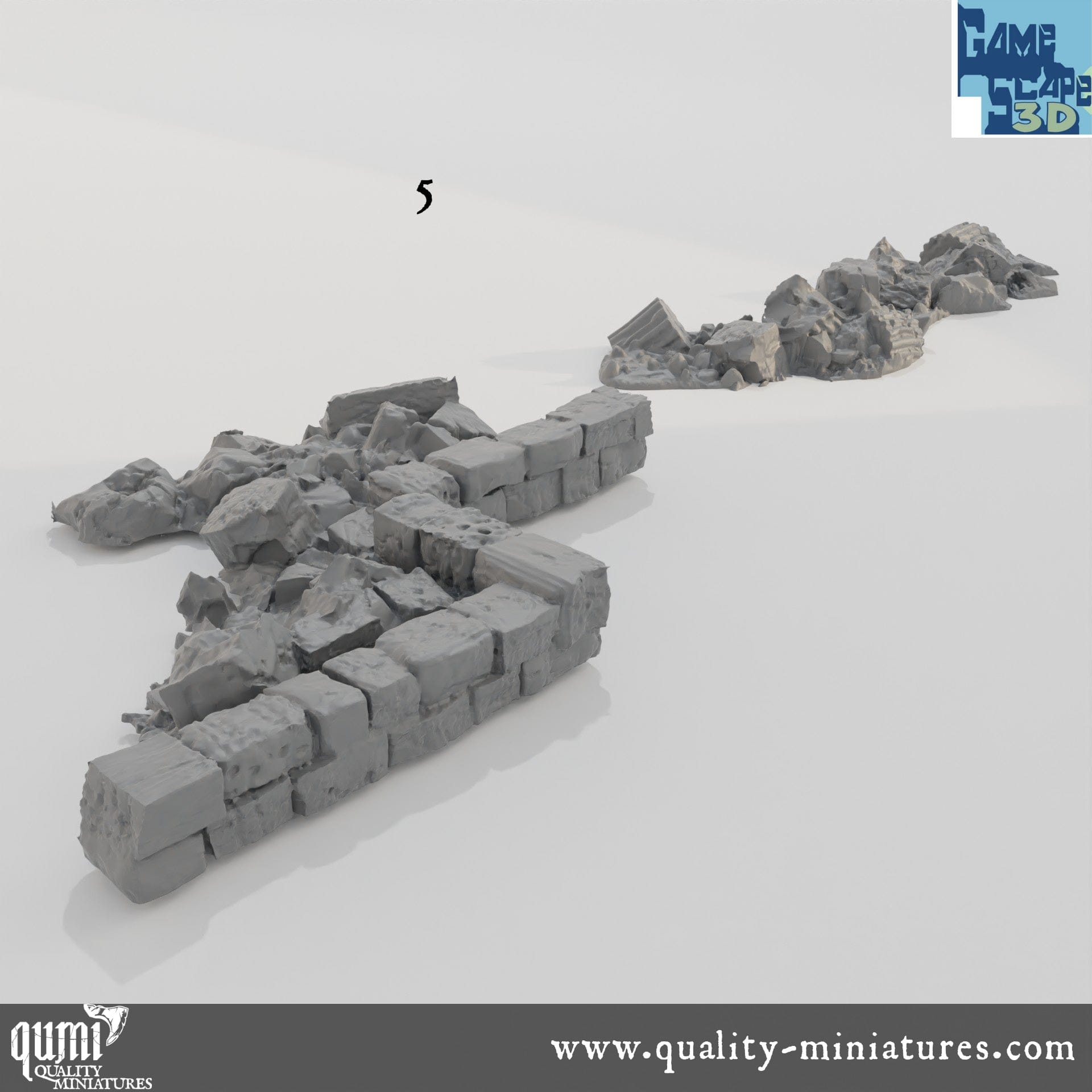 Lost Town Rubble Scatter - Resin Print - Tabletop RPG Terrain - GameScape3D - Qumi Quality Miniatures - Qumi Wargaming Mini Model Figure
