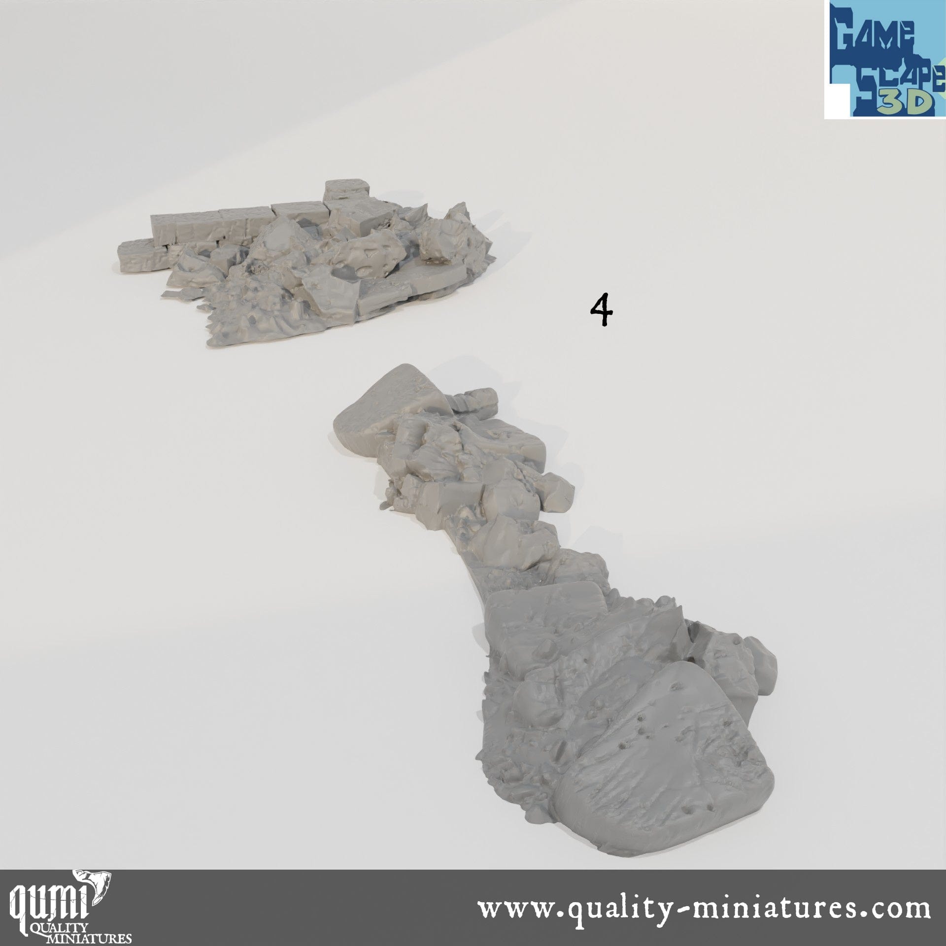 Lost Town Rubble Scatter - Resin Print - Tabletop RPG Terrain - GameScape3D - Qumi Quality Miniatures - Qumi Wargaming Mini Model Figure